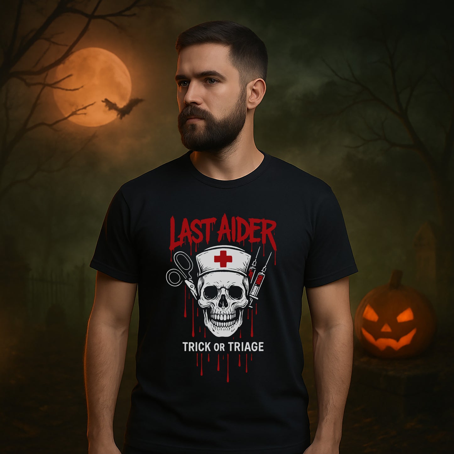 Last Aider – Trick or Triage Halloween T-Shirt #hl2