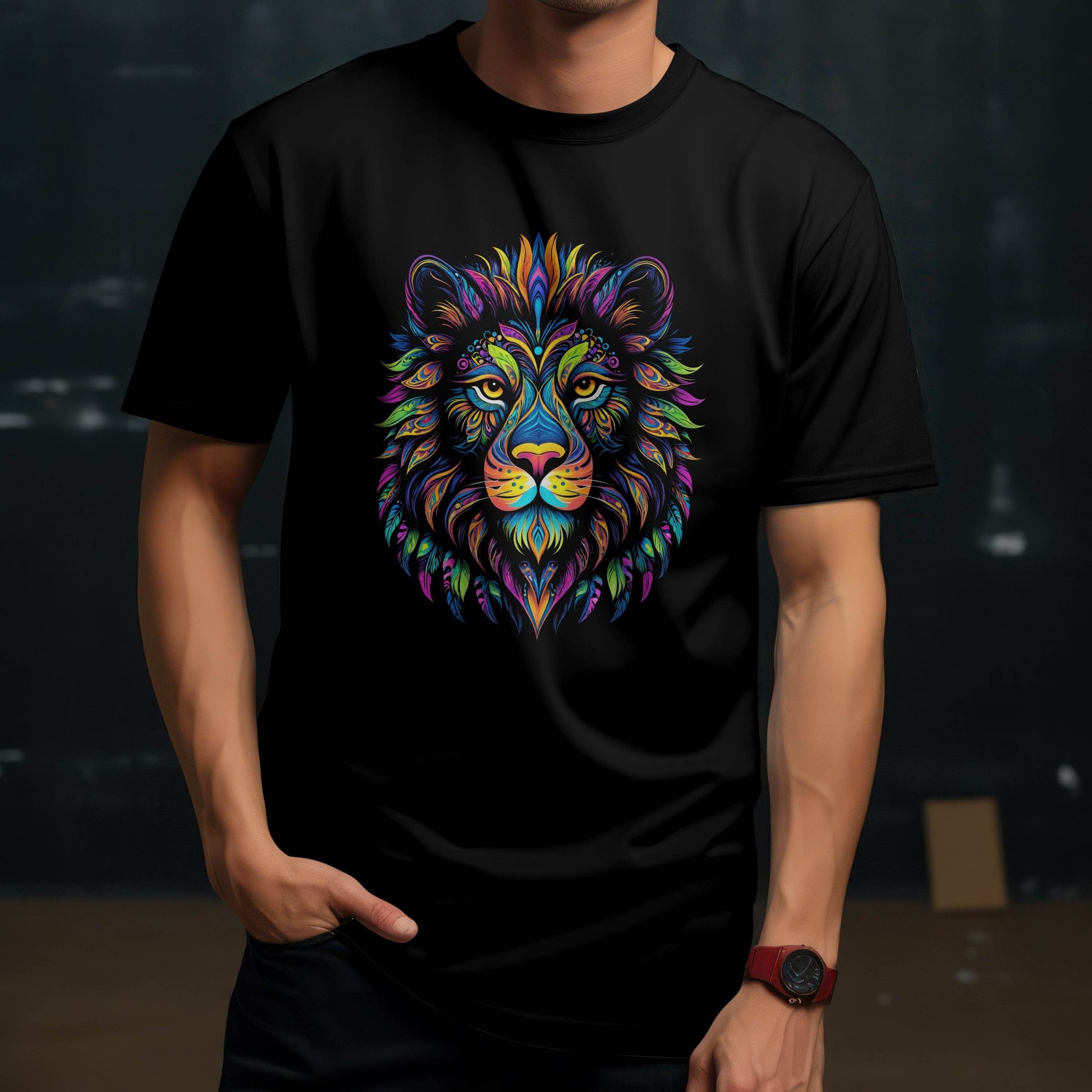 Feathered Majesty – Mandala Lion Edition T-shirt #al1 - Psyque