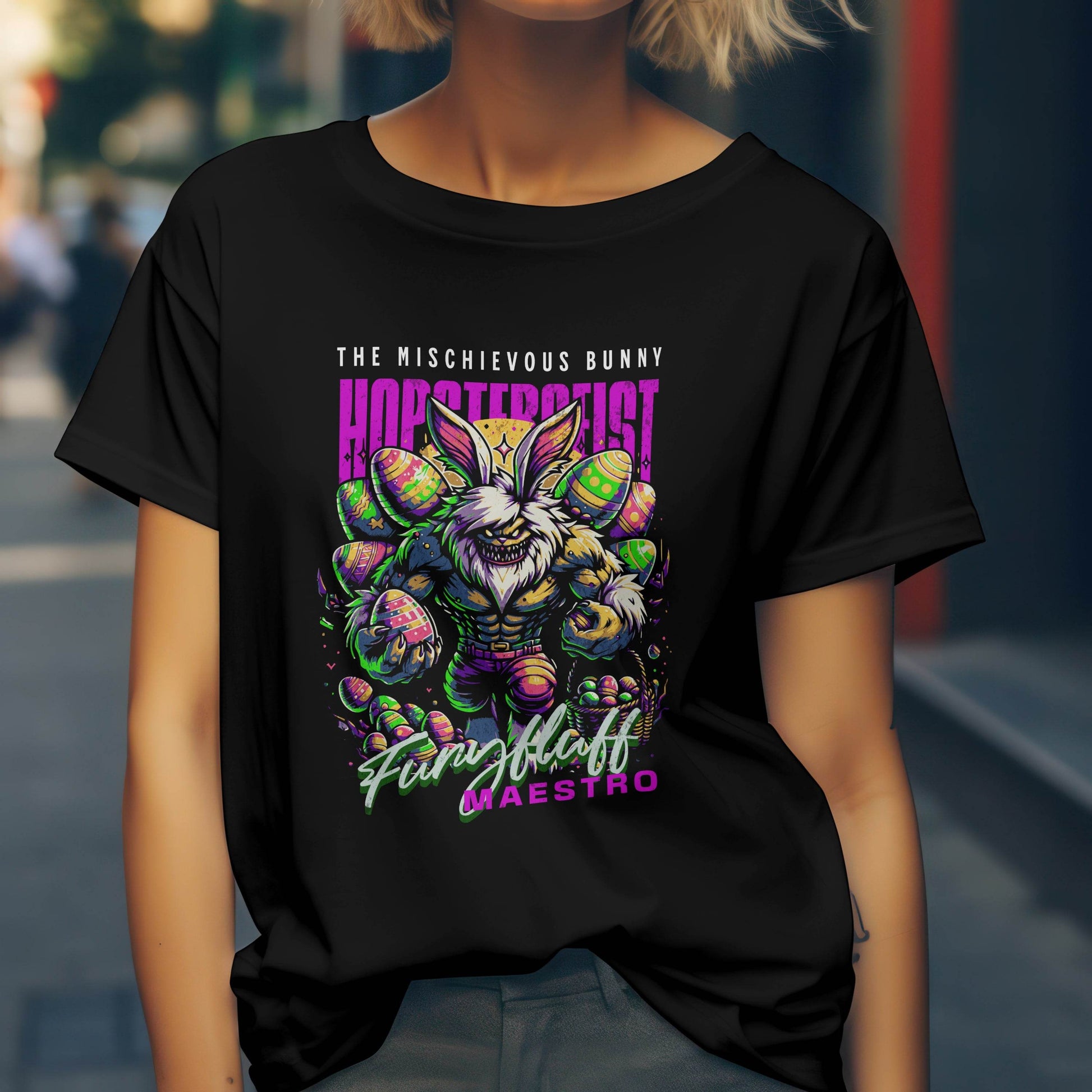 The Mischievous Bunny HOPSTERGEIST – FurryFluff Maestro T-shirt #ea8 - Psyque