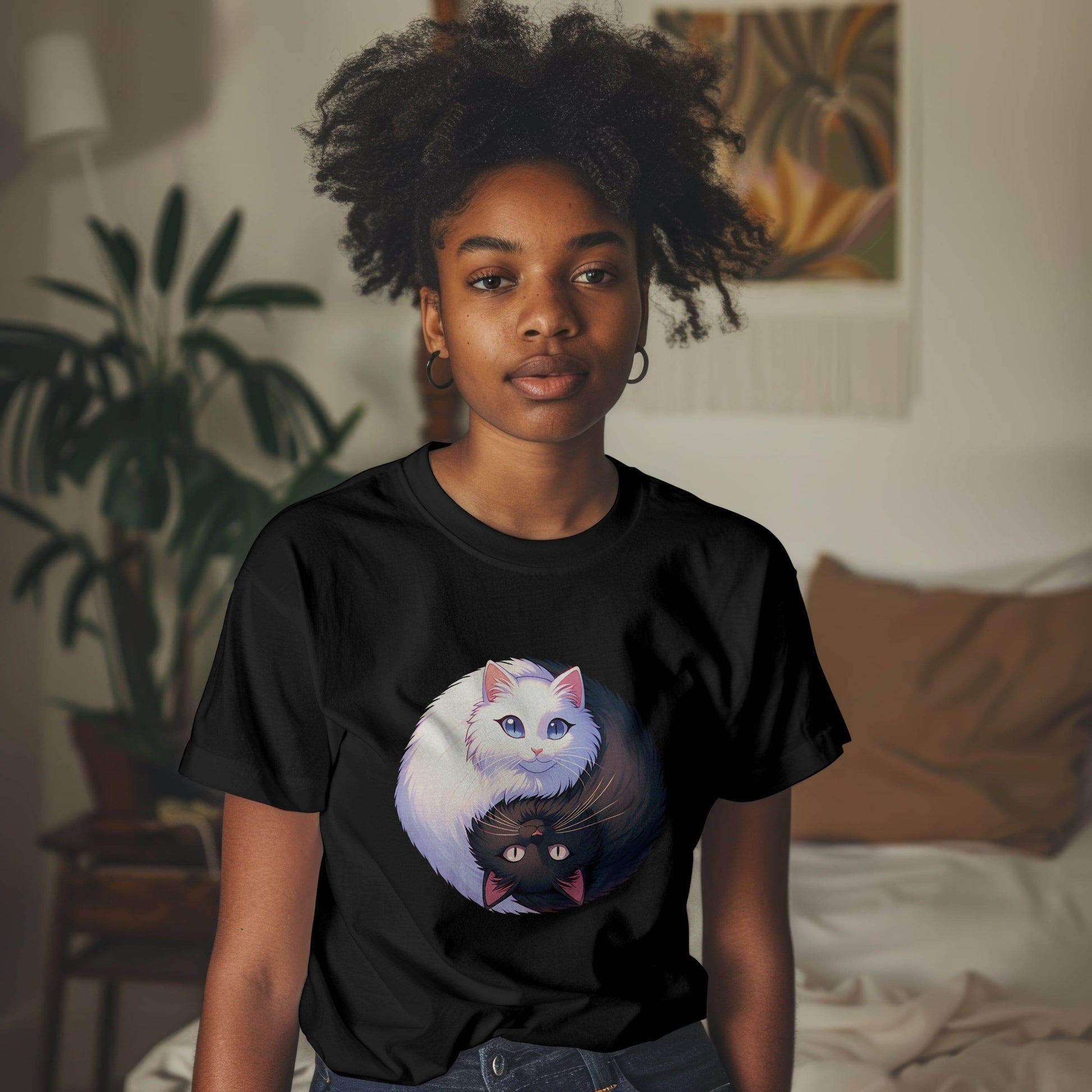Purrfect Balance – Yin Yang Cats Edition T-Shirt #ac1 - Psyque