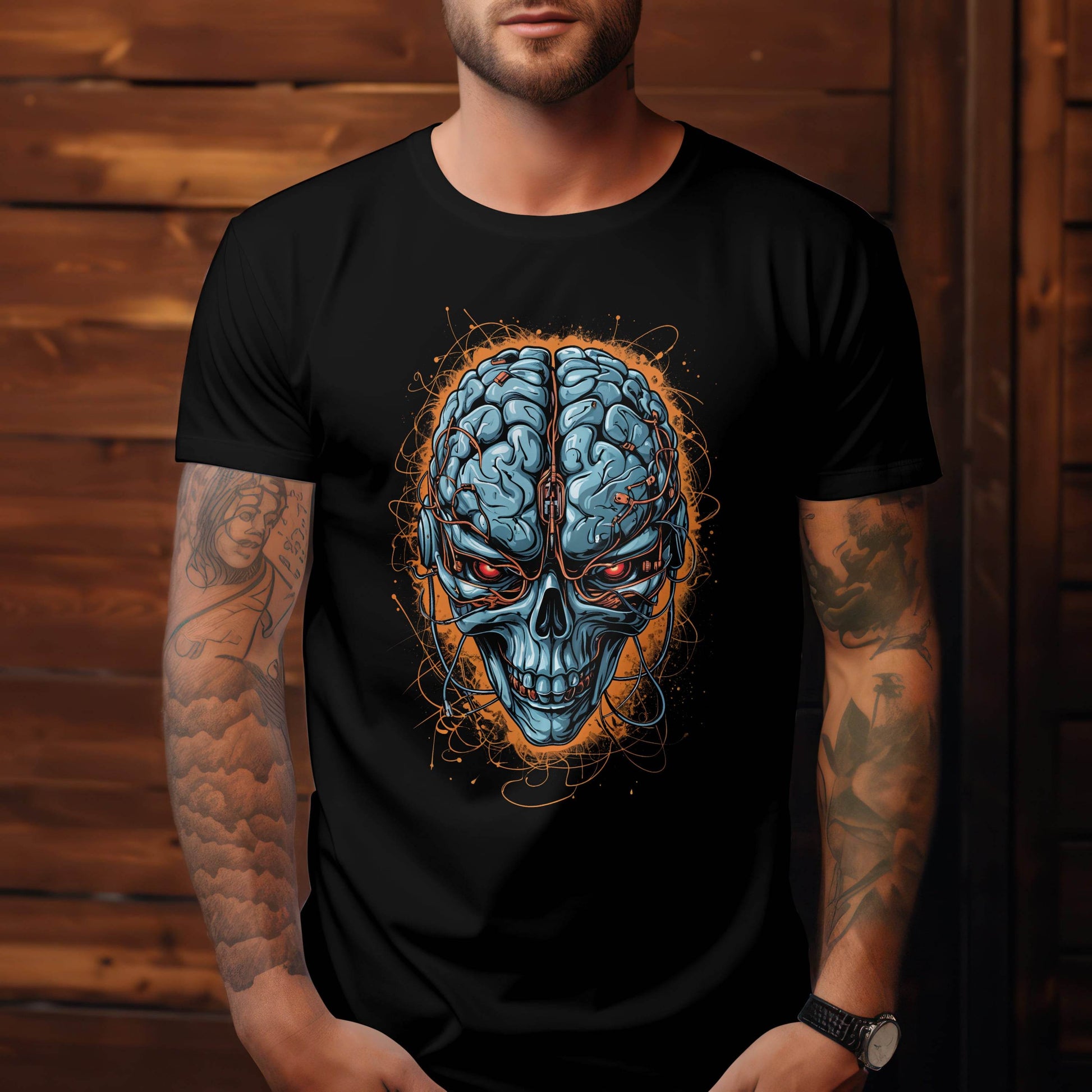 NeuroSkull – Wired Awakening Edition T-Shirt #s6 - Psyque