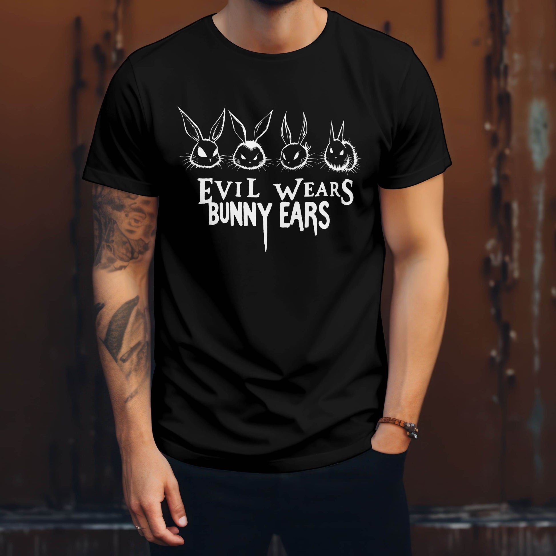 Evil Wears Bunny Ears T-Shirt - Creepy Squad #p1d - Psyque