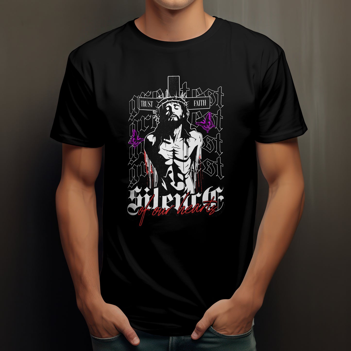 Silence Of Our Hearts T-Shirt Faith Based Apparel Tee Spiritual Saint #re1 - Psyque