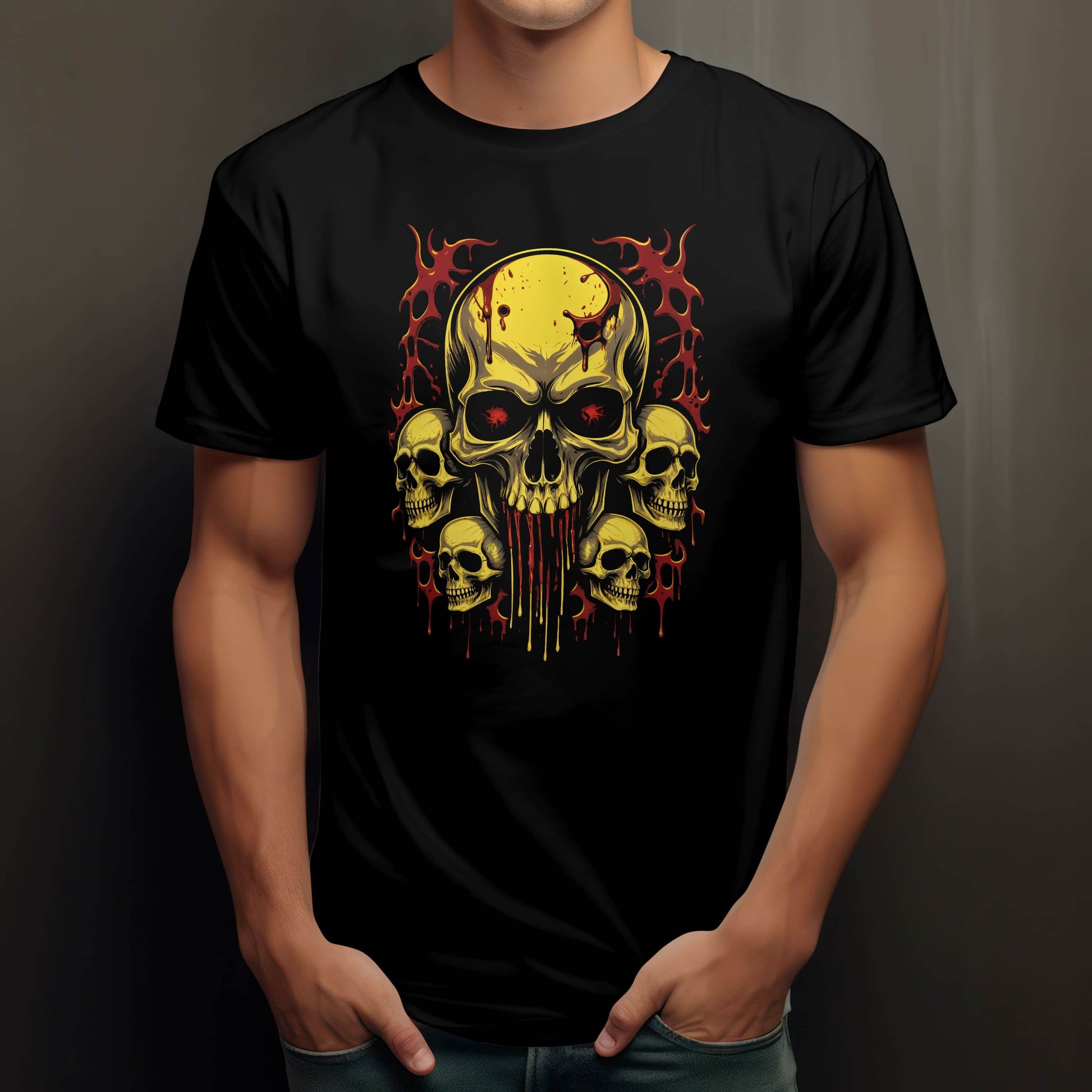 Five Skulls – Blood Ritual Edition T-shirt #s3 - Psyque