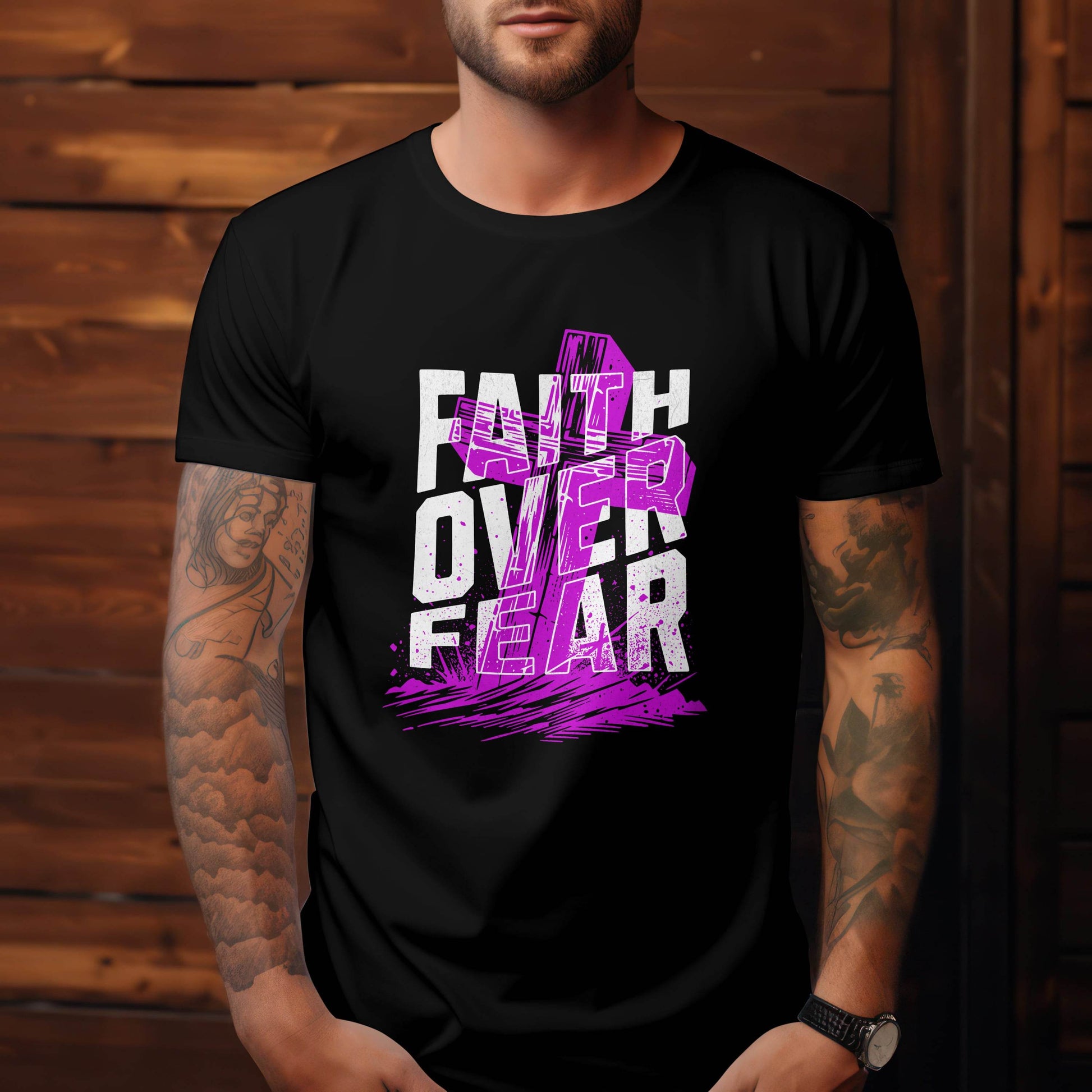 Faith Over Fear T-Shirt #re4 - Psyque