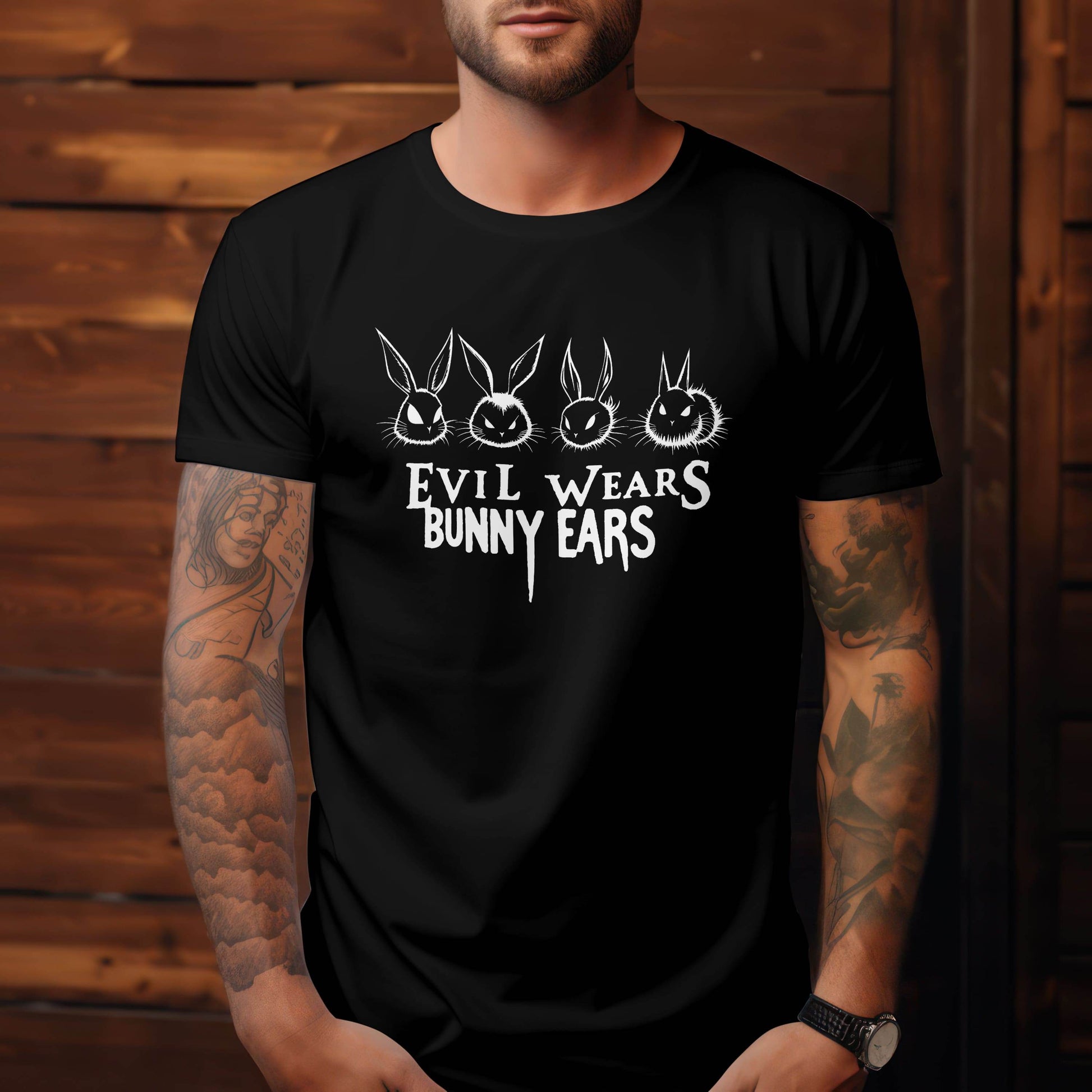 Evil Wears Bunny Ears T-Shirt - Creepy Squad #p1d - Psyque