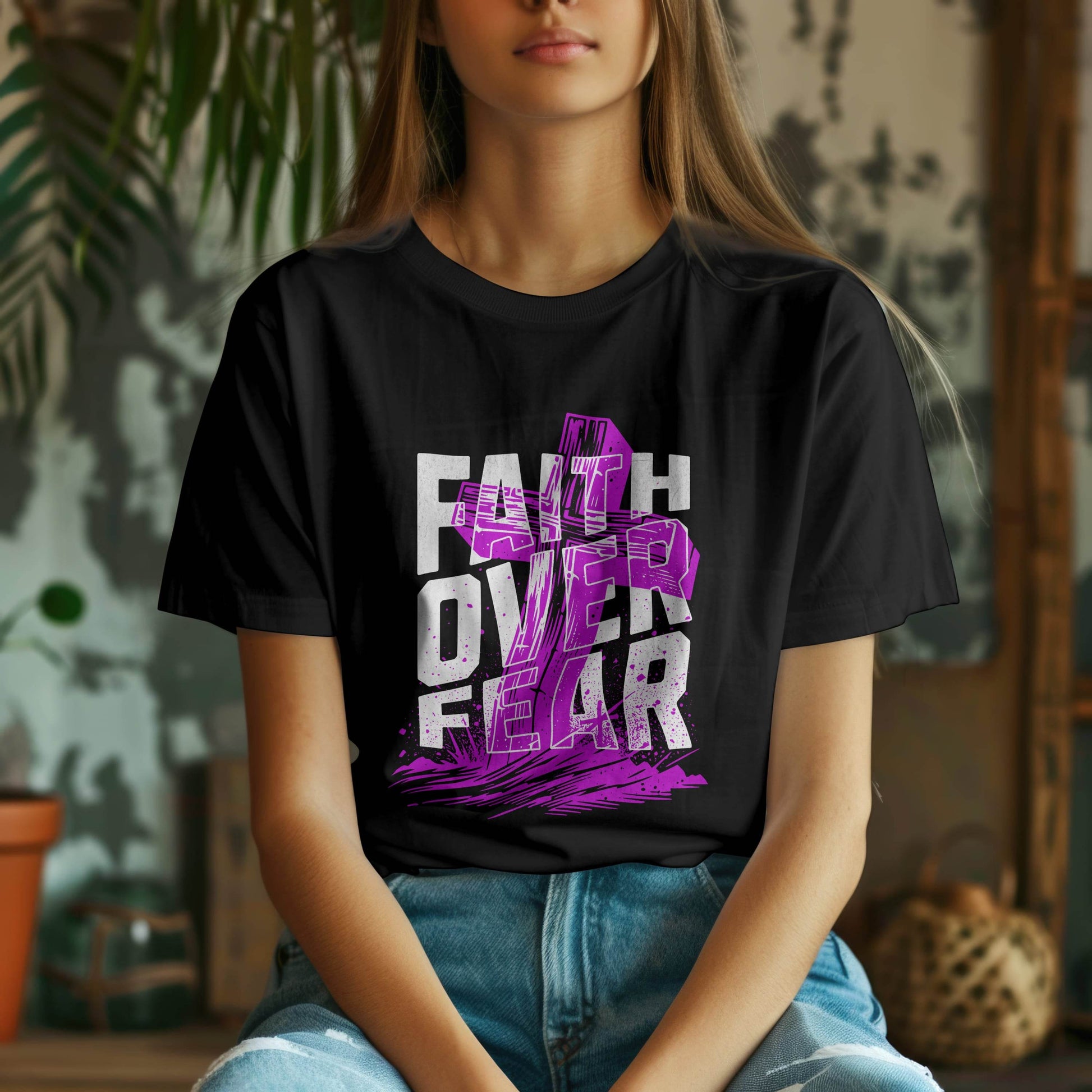 Faith Over Fear T-Shirt #re4 - Psyque