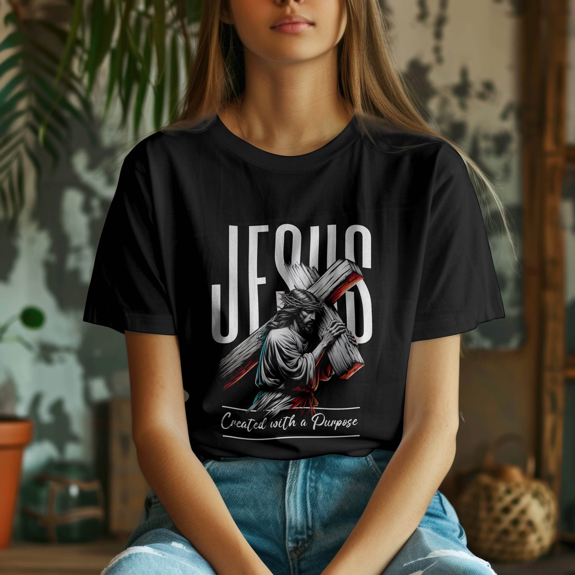 Jesus – Created with a Purpose T-Shirt #re9 - Psyque