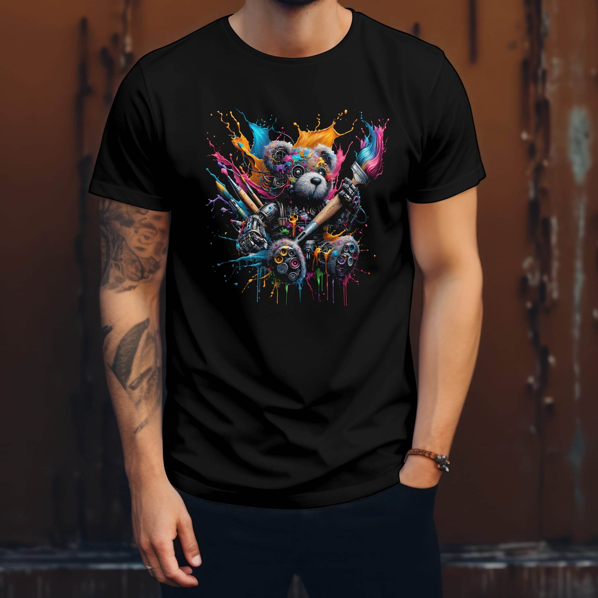 Gear Bear – Mecha Paint Mayhem T-shirt #tb1 - Psyque