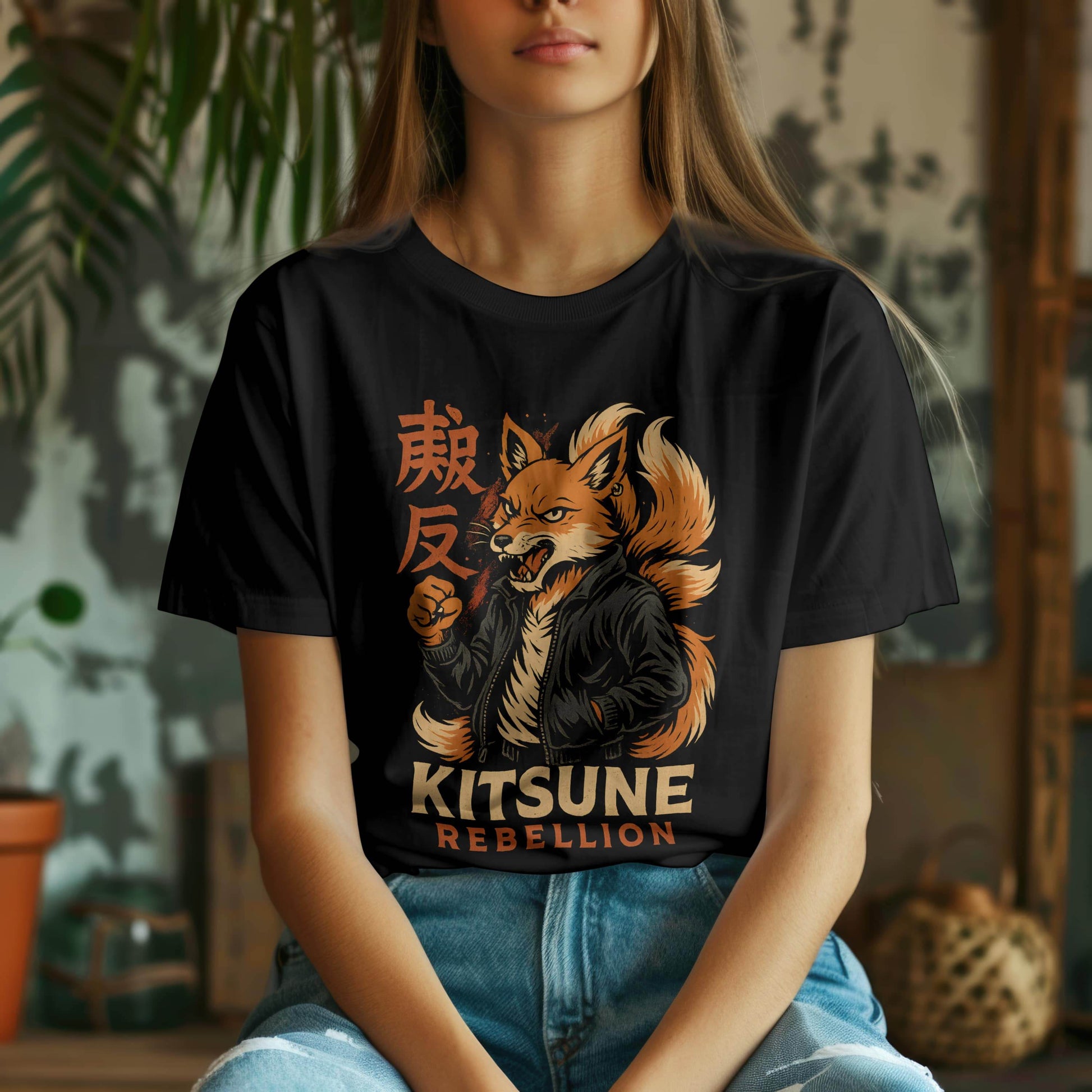 Kitsune Rebellion – Street Spirit T-Shirt #jp1 - Psyque