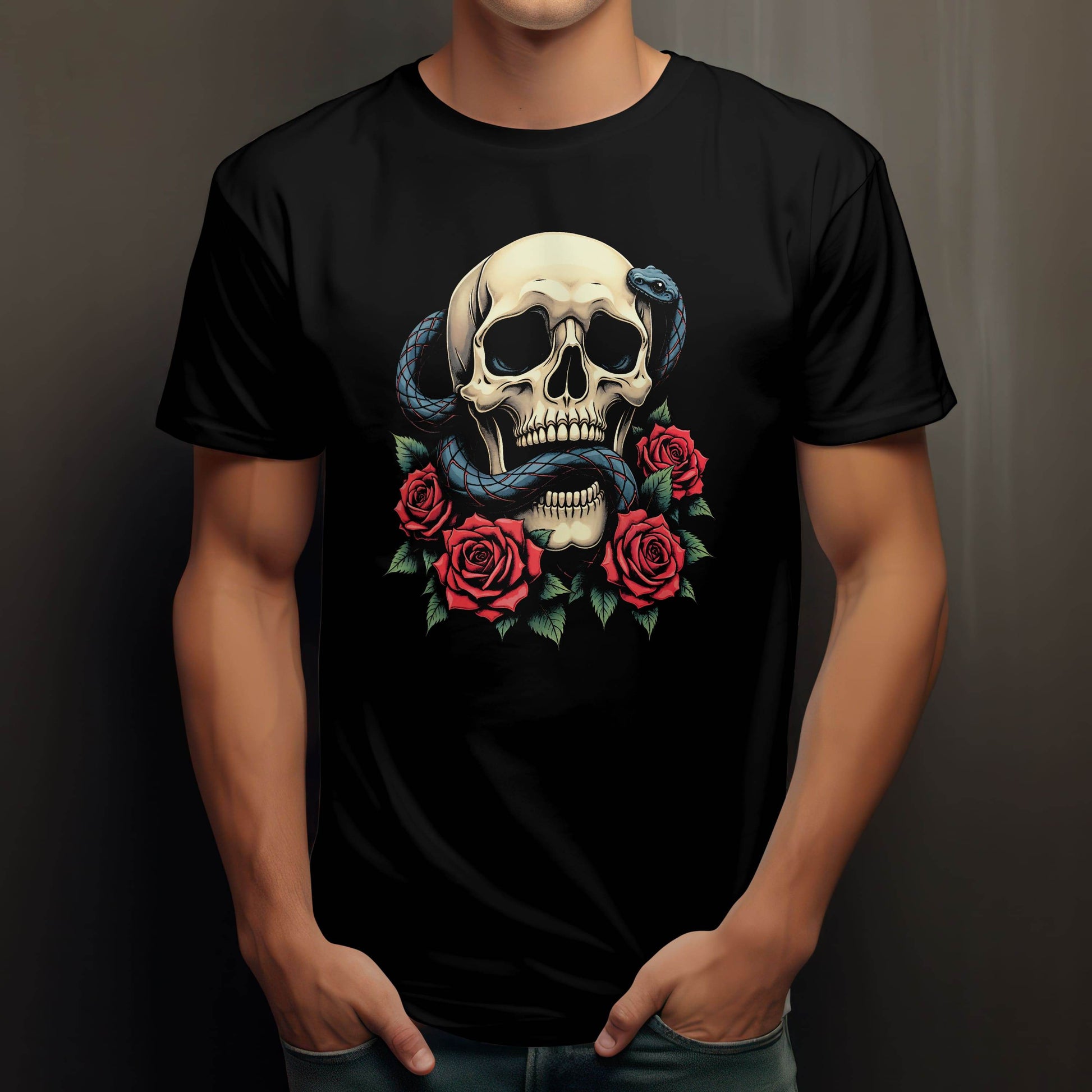 Skull & Serpent – Rosebound Edition T-shirt #s4 - Psyque