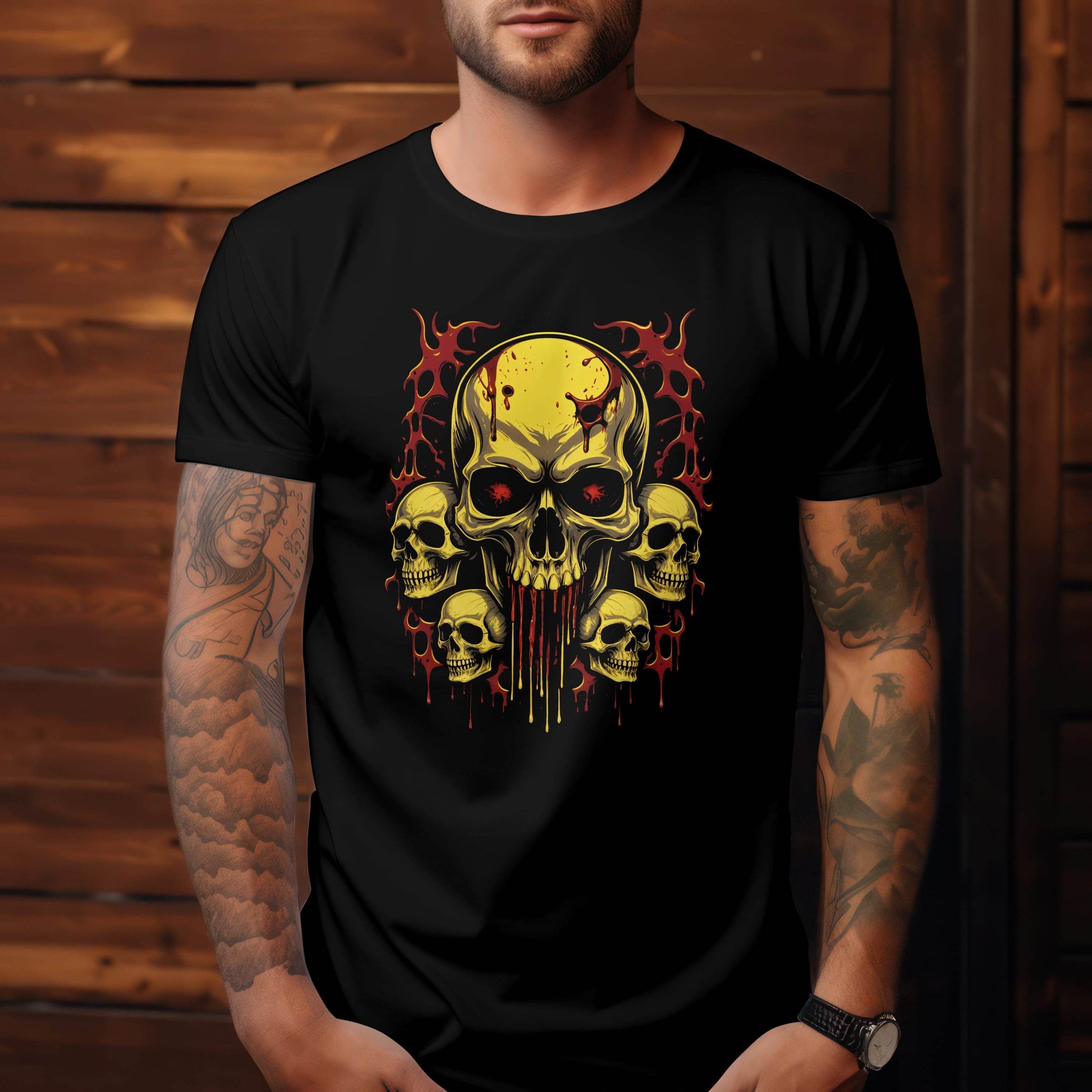 Five Skulls – Blood Ritual Edition T-shirt #s3 - Psyque