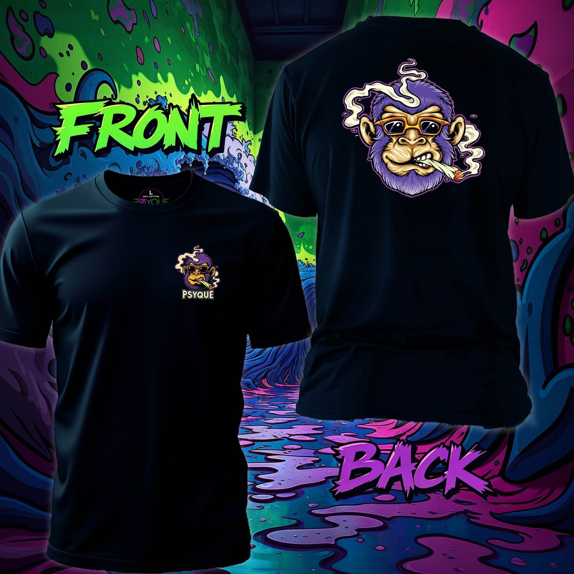 Blazed Ape – High-Rollin’ Chimp T-shirt #st28 - Psyque