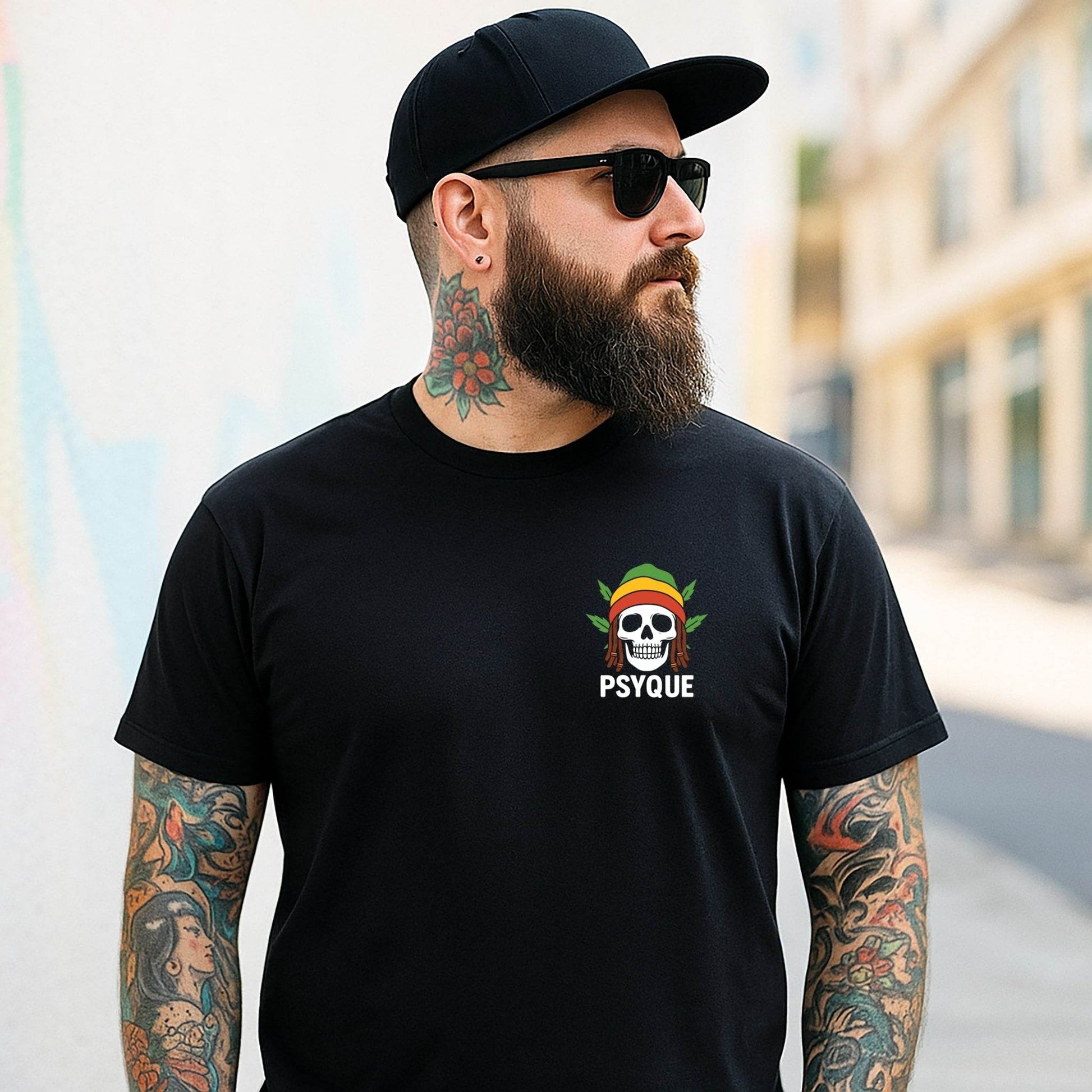 Rasta Reaper – Irie Skull Vibes Tee #st11 - Psyque