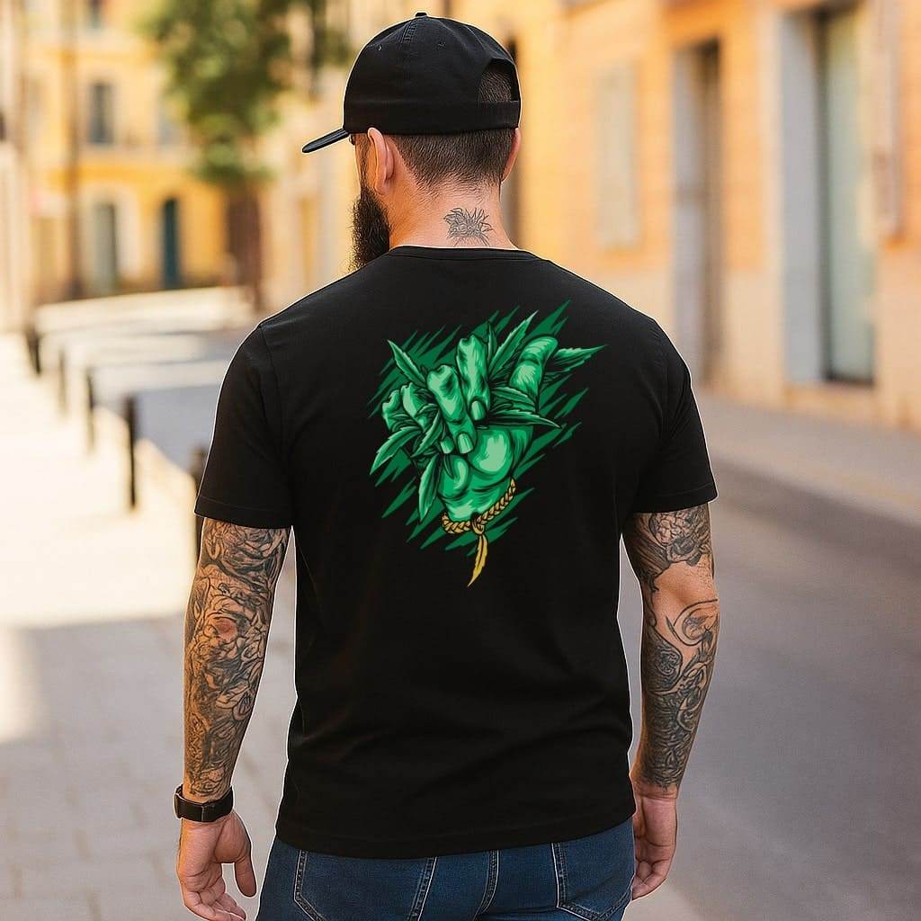 Ganja Victory – Peace Leaf Hand T-shirt #st30 - Psyque