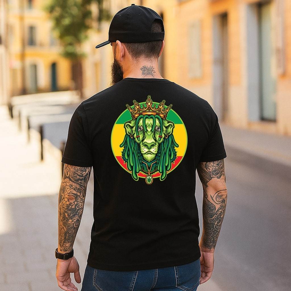 Ganja Lion King Rasta Weed Tee #st3 - Psyque