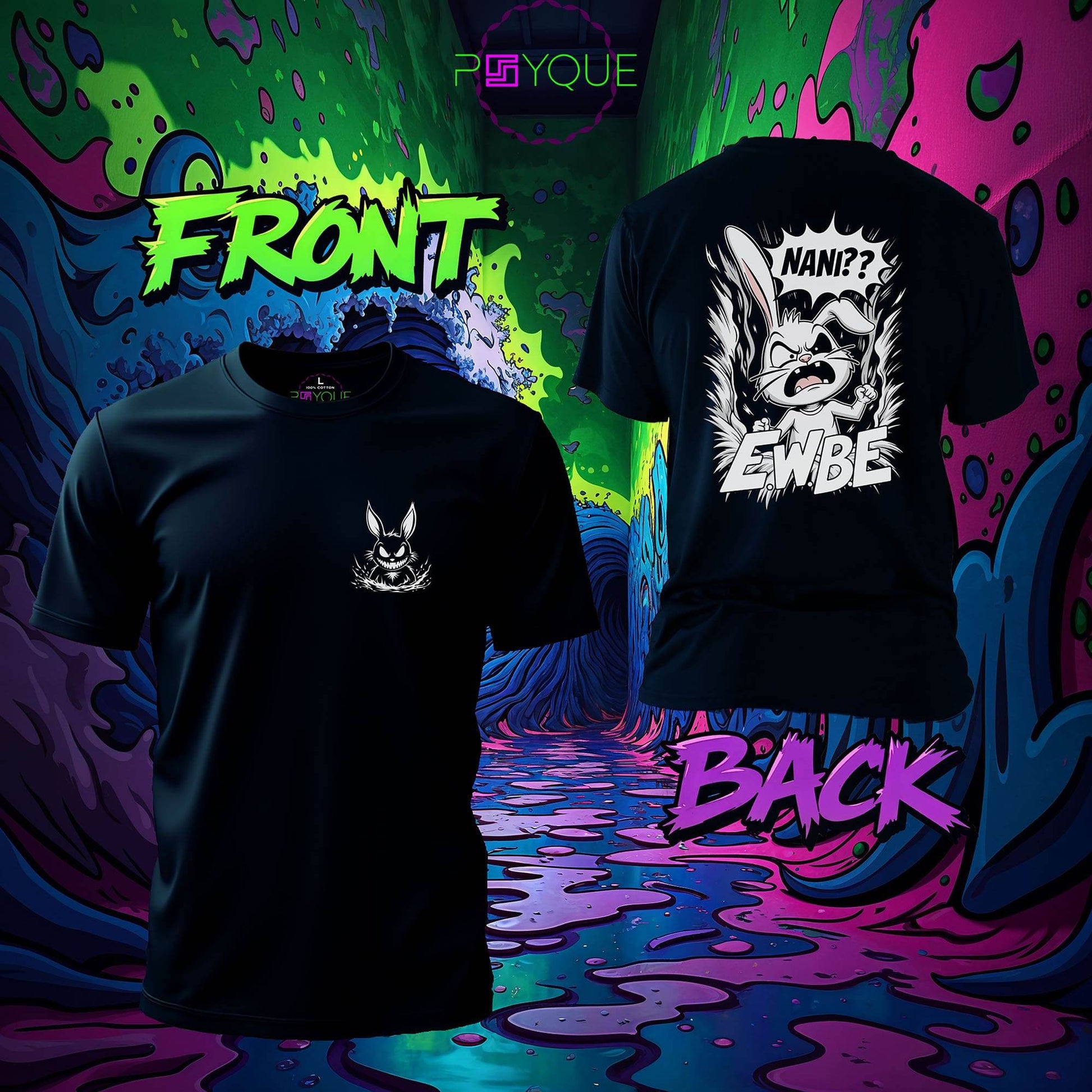 Evil Wears Bunny Ears – NANI?? Back Blast T-shirt #p1b - Psyque