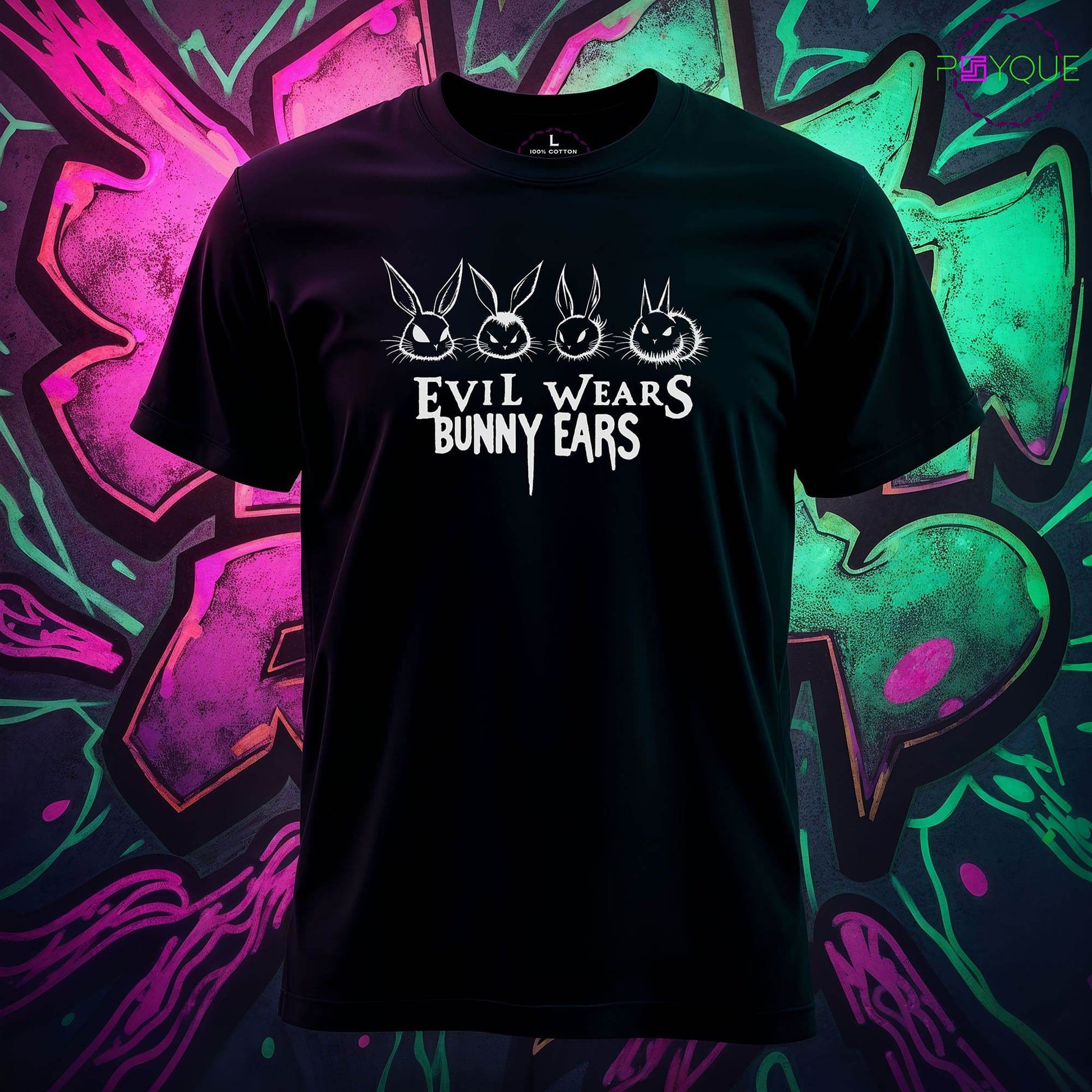 Evil Wears Bunny Ears T-Shirt - Creepy Squad #p1d - Psyque