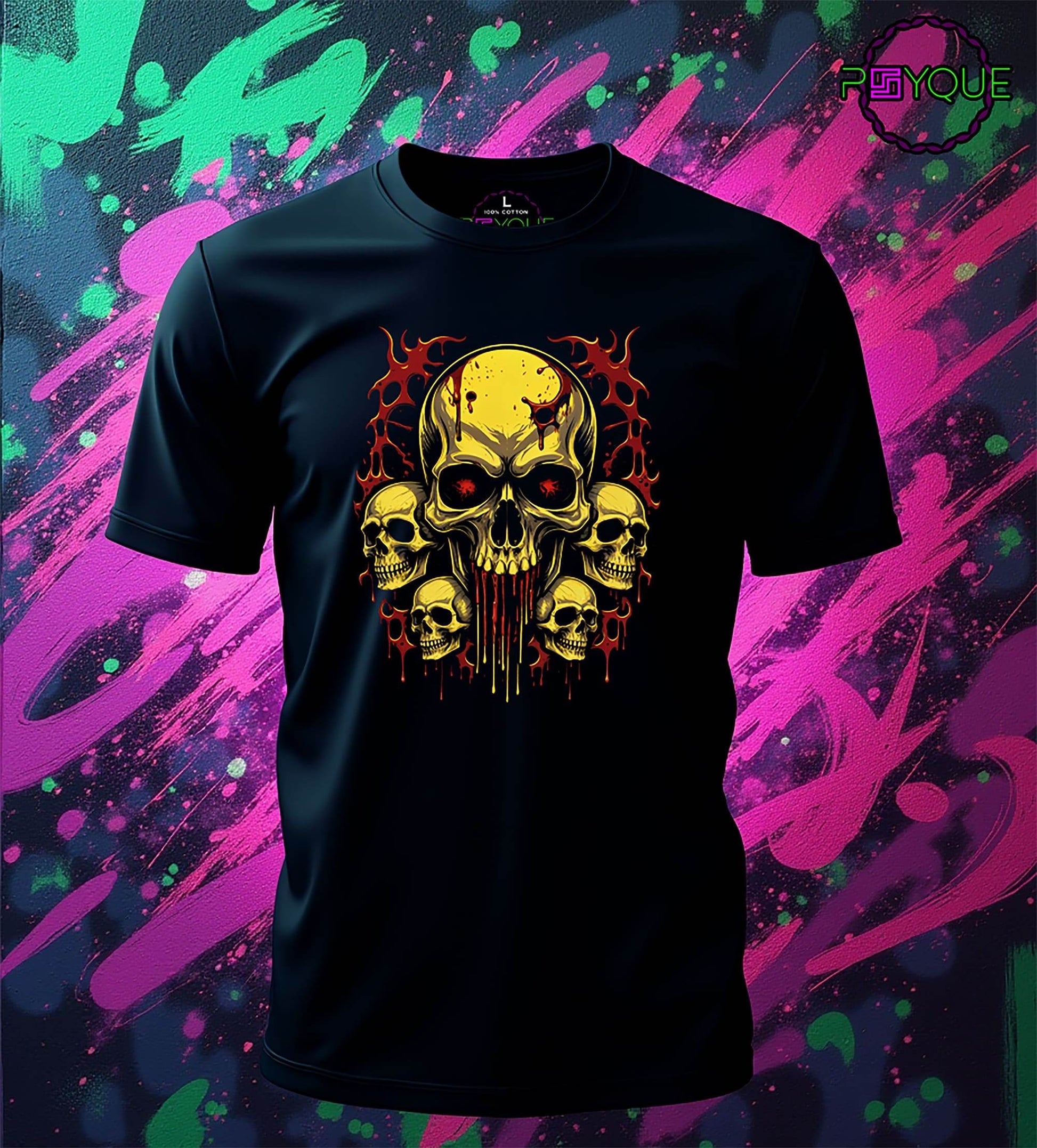 Five Skulls – Blood Ritual Edition T-shirt #s3 - Psyque