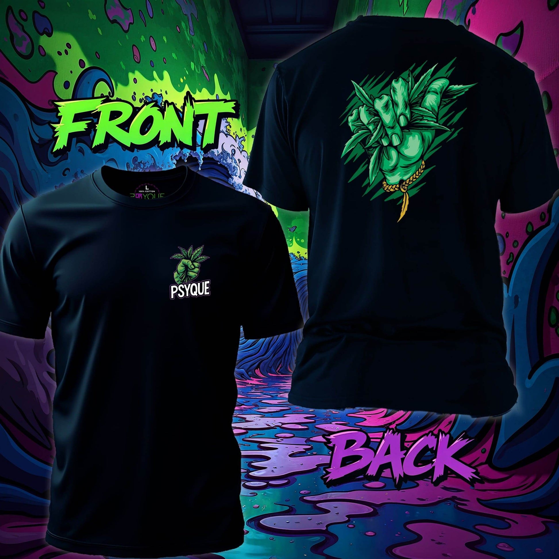 Ganja Victory – Peace Leaf Hand T-shirt #st30 - Psyque