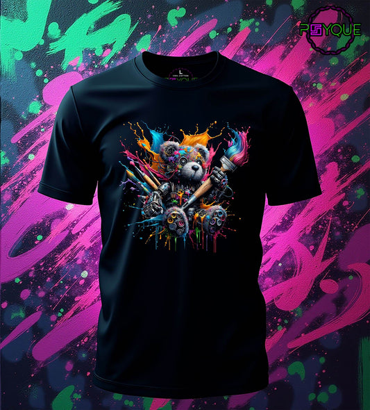 Gear Bear – Mecha Paint Mayhem T-shirt #tb1 - Psyque