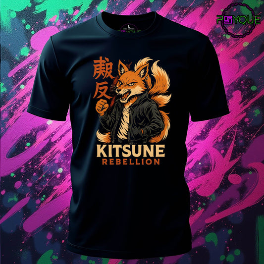 Kitsune Rebellion – Street Spirit T-Shirt #jp1 - Psyque