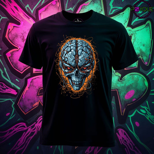 NeuroSkull – Wired Awakening Edition T-Shirt #s6 - Psyque