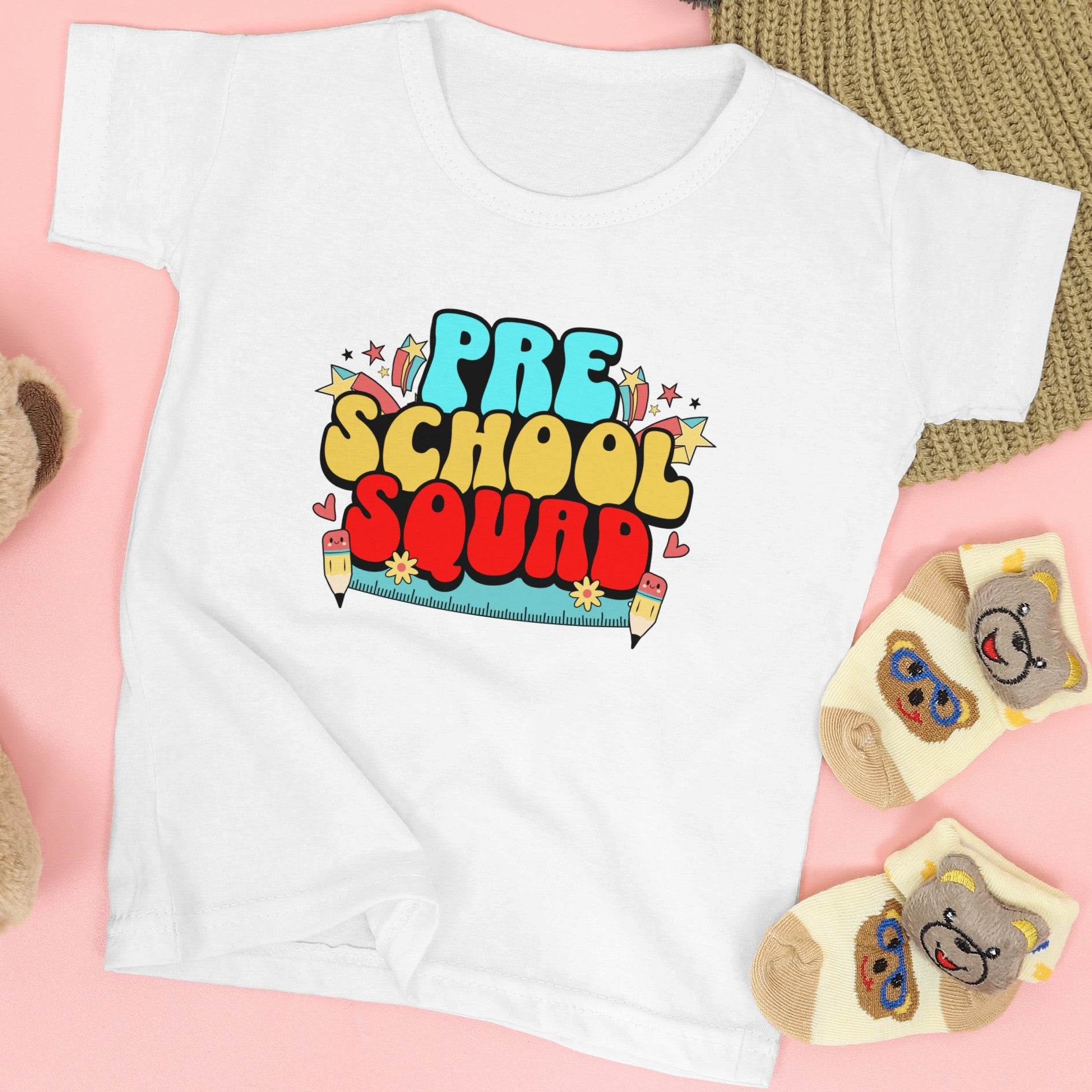 Preschool Squad Kids T-Shirt – Cute School Graphic Tee #k7 - Psyque