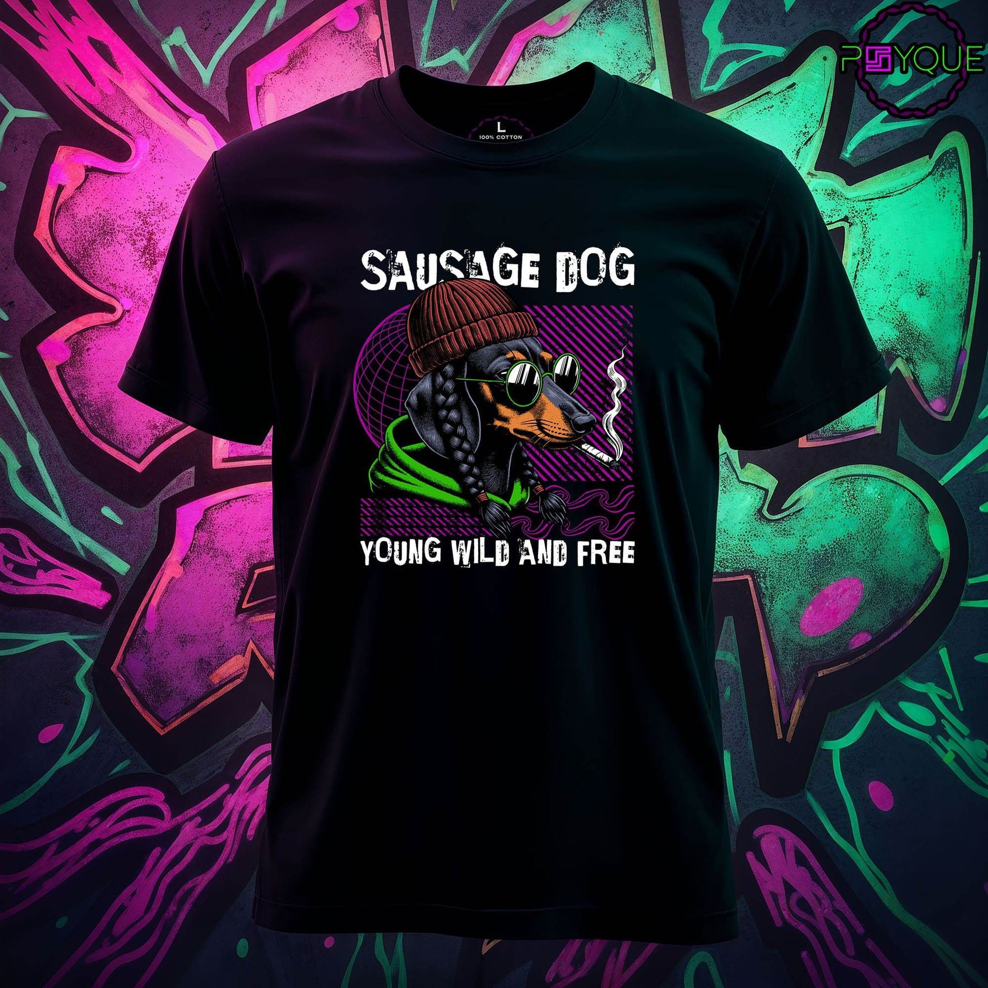 Sausage Dog – Young, Wild & Free T-shirt #ad4 - Psyque