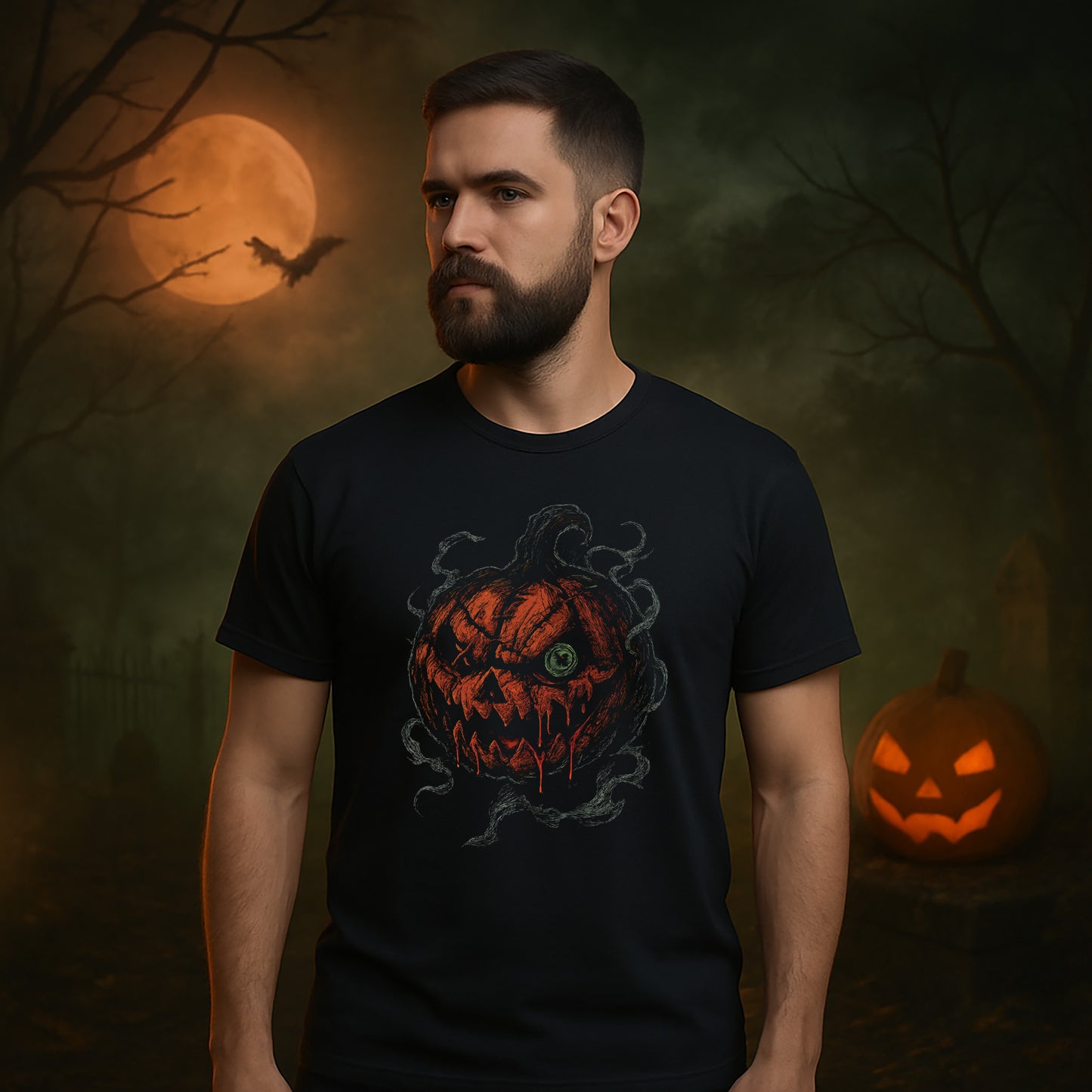 Stitched Halloween Lantern T-Shirt #hl3
