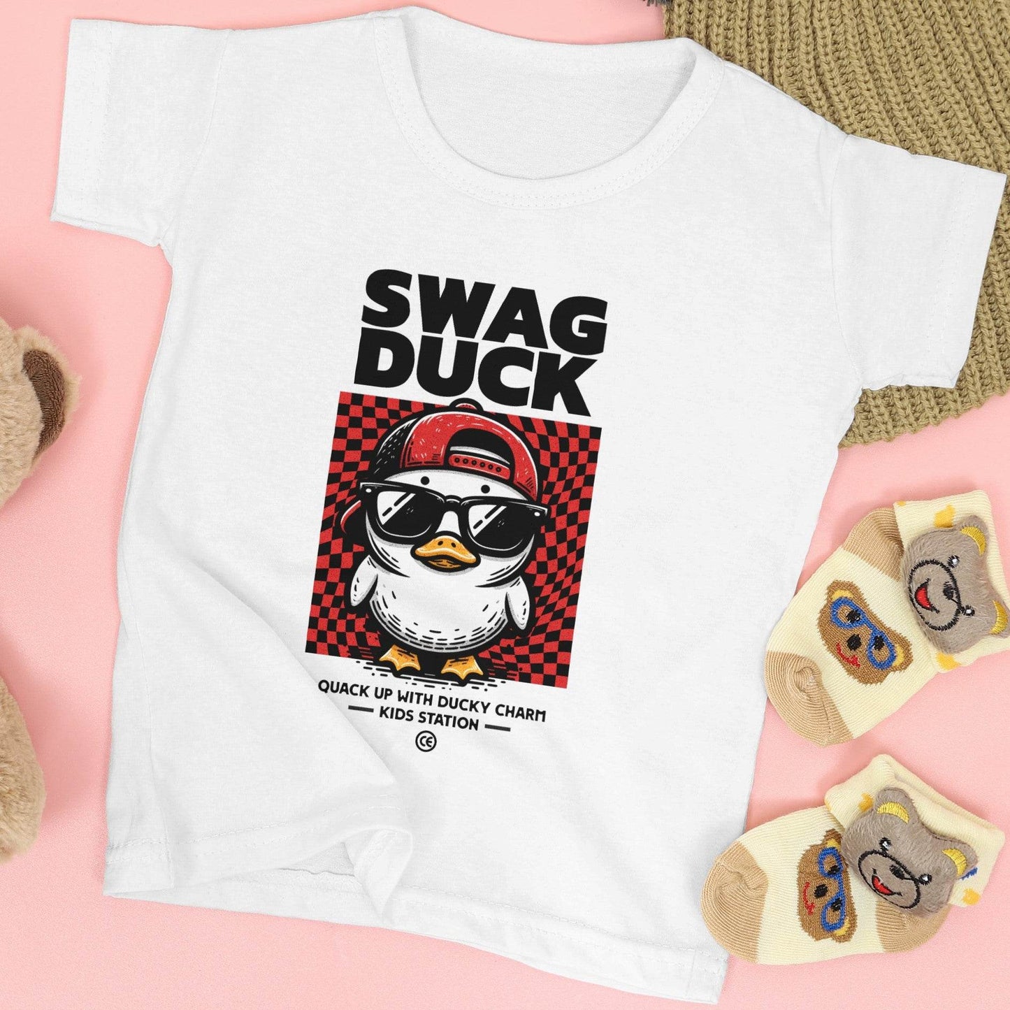 Swag Duck Kids T-Shirt – Cool Duck Graphic Tee #k6 - Psyque
