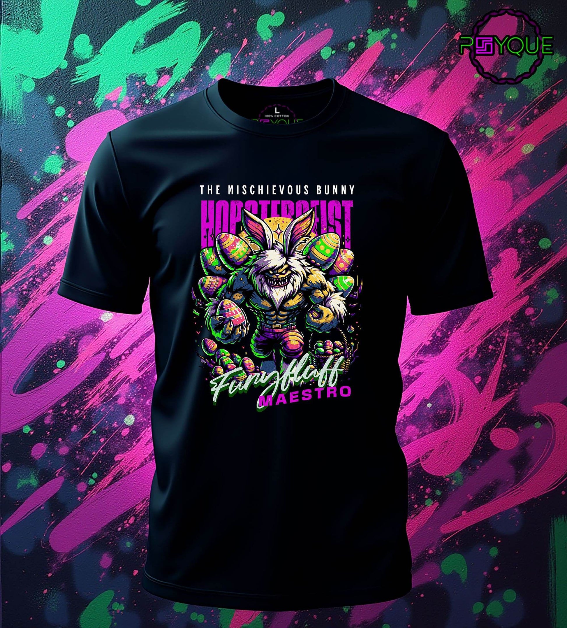 The Mischievous Bunny HOPSTERGEIST – FurryFluff Maestro T-shirt #ea8 - Psyque