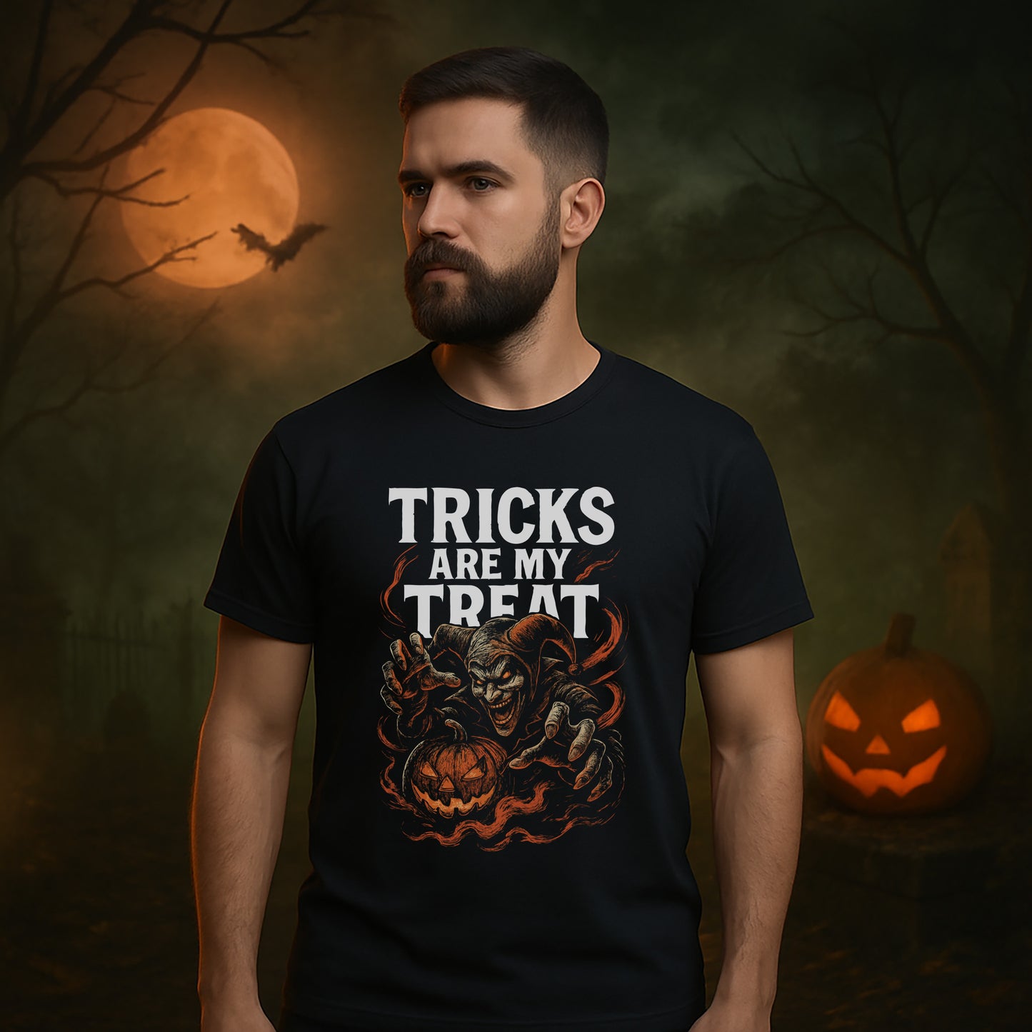Tricks Are My Treat Jester Halloween T-Shirt #hl17