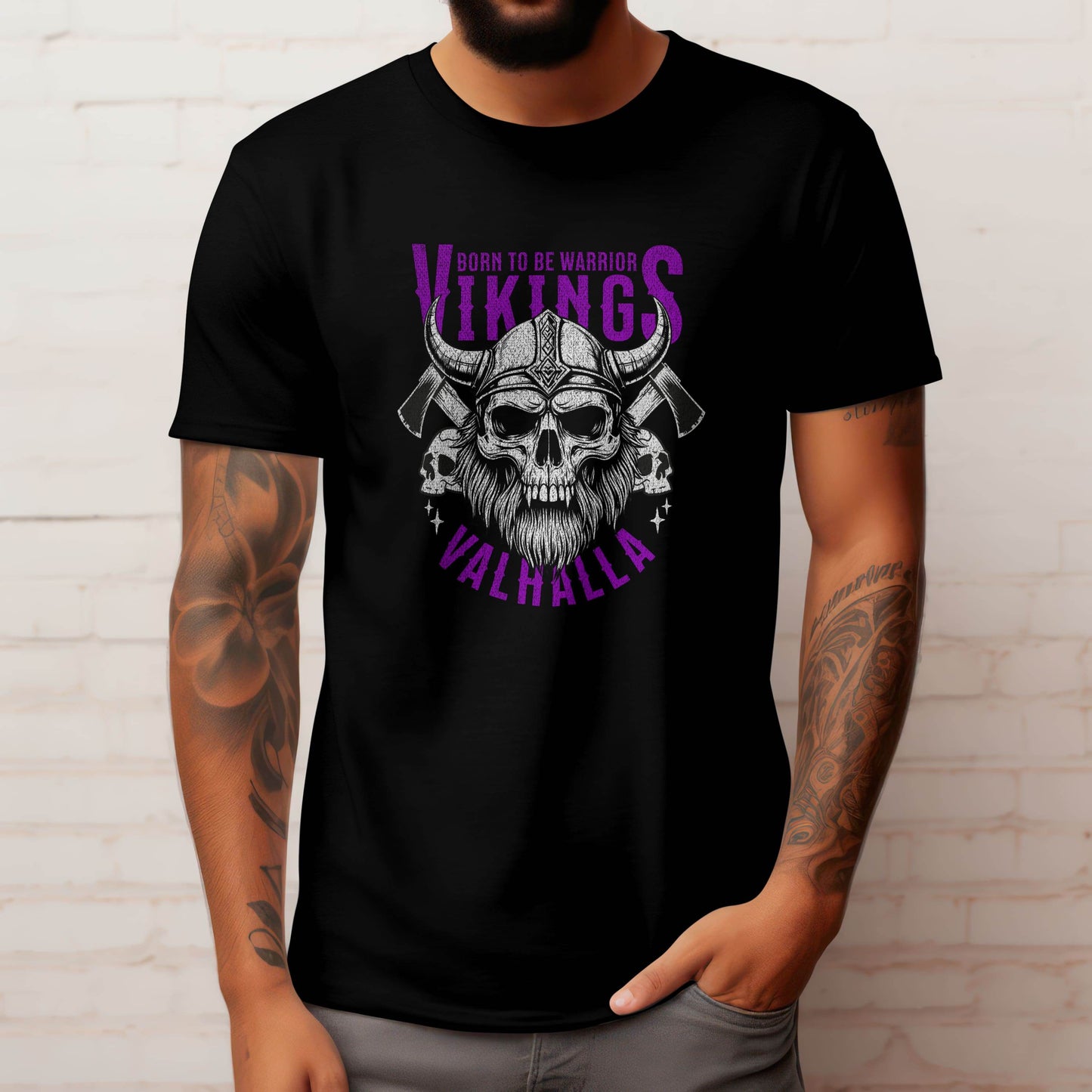 Born to Be Warrior – VIKINGS, Valhalla T-Shirt #wv7 - Psyque