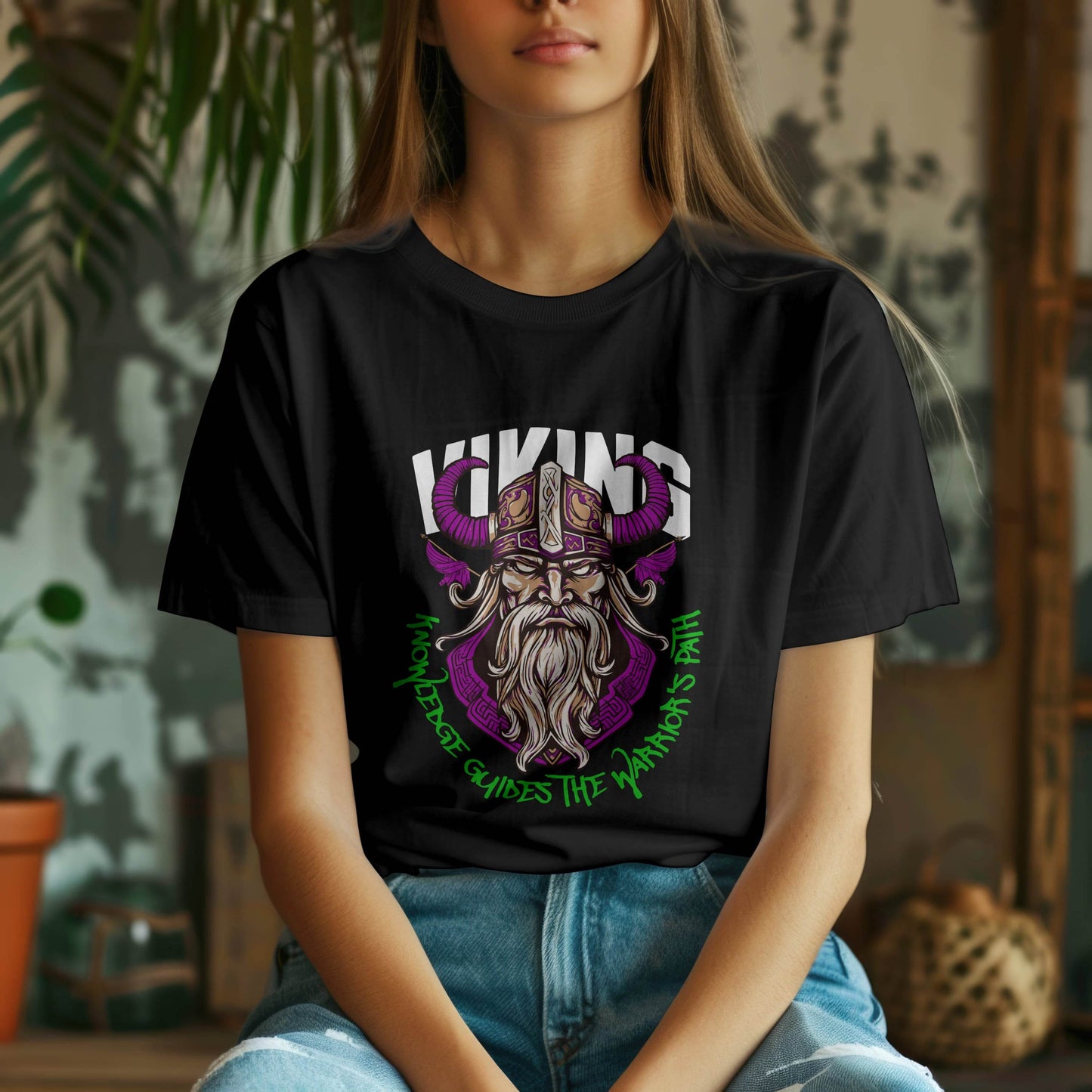 Viking – Knowledge Guides the Warrior Path T-Shirt #wv3 - Psyque