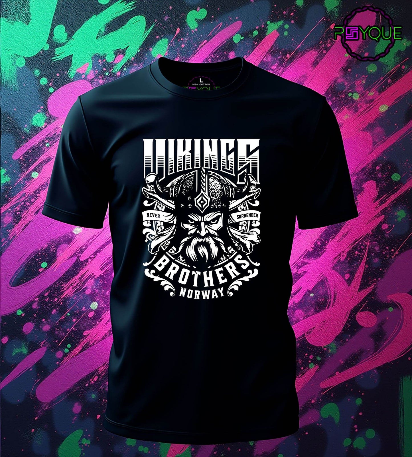Vikings – Brothers Norway, Never Surrender T-Shirt #wv4 - Psyque