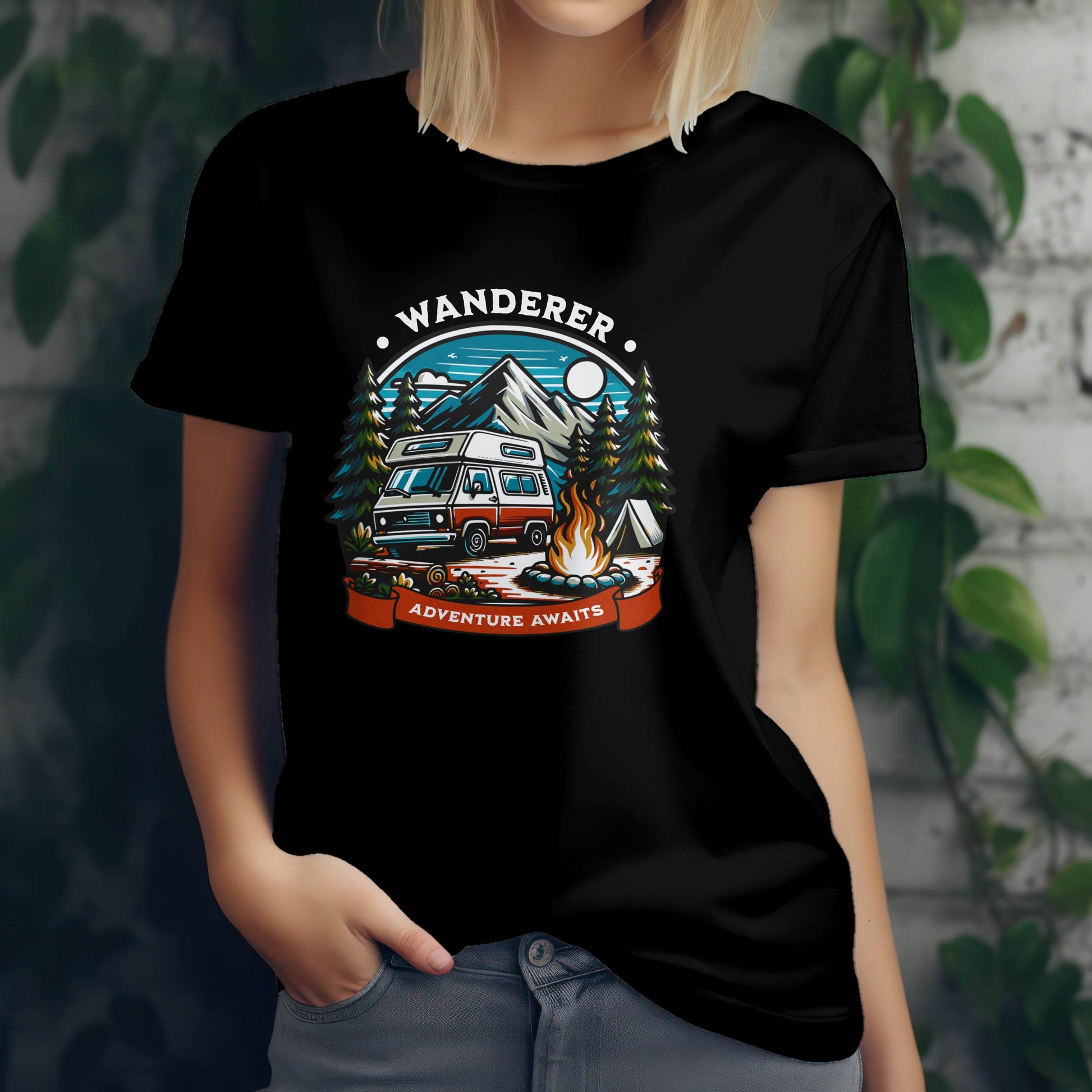 Wanderer – Adventure Awaits T-Shirt #tw8 - Psyque