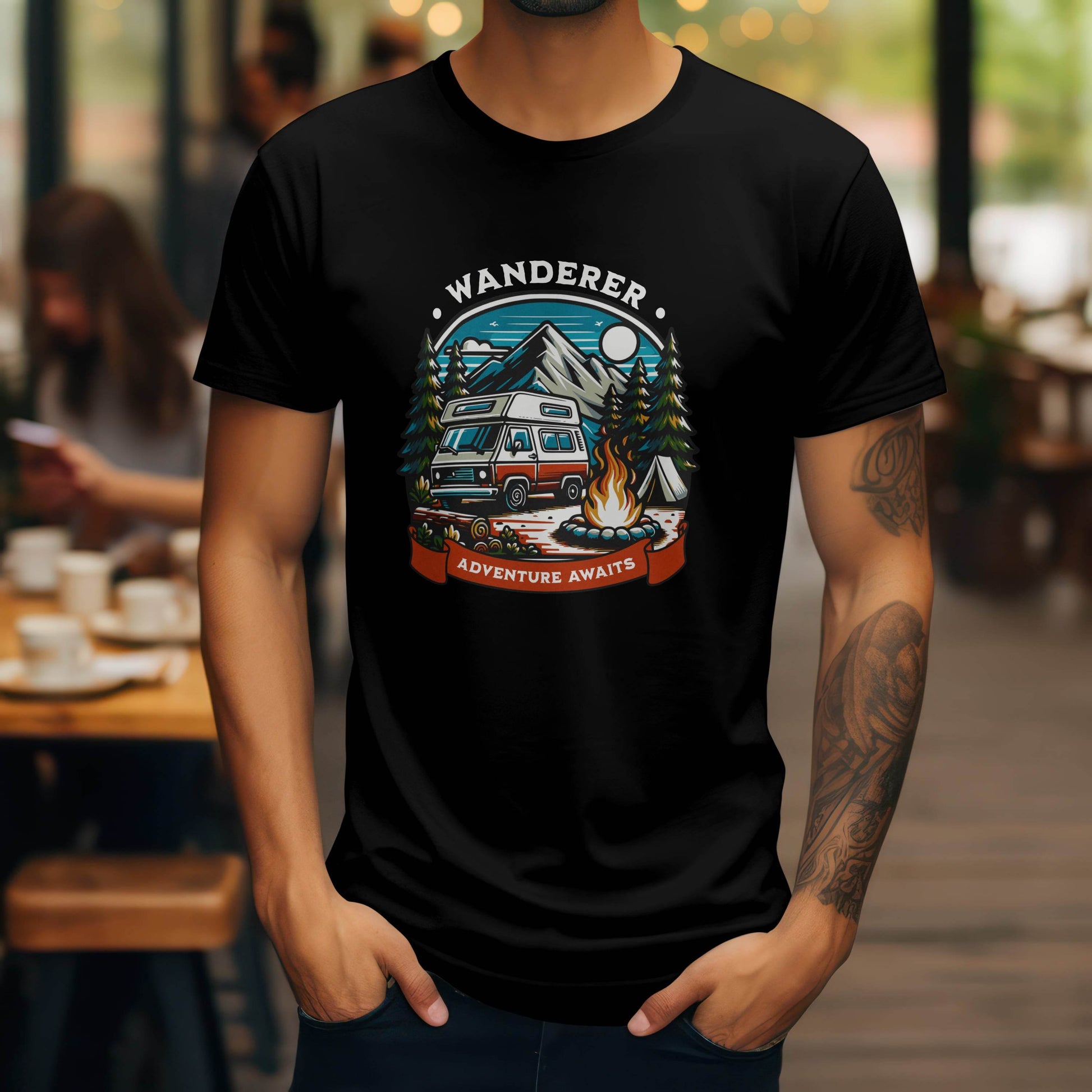 Wanderer – Adventure Awaits T-Shirt #tw8 - Psyque