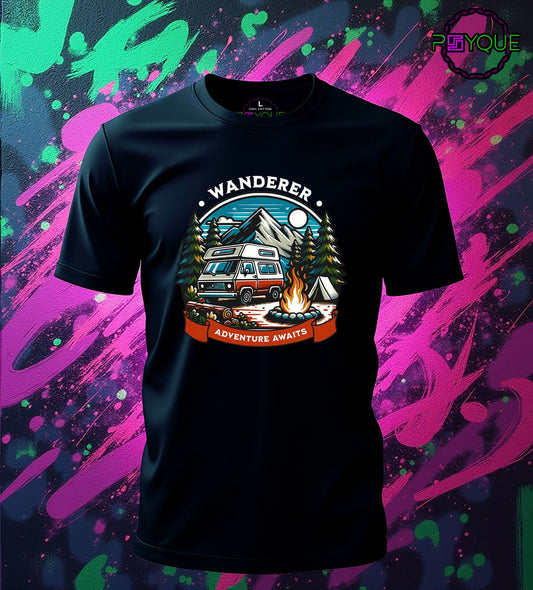 Wanderer – Adventure Awaits T-Shirt #tw8 - Psyque