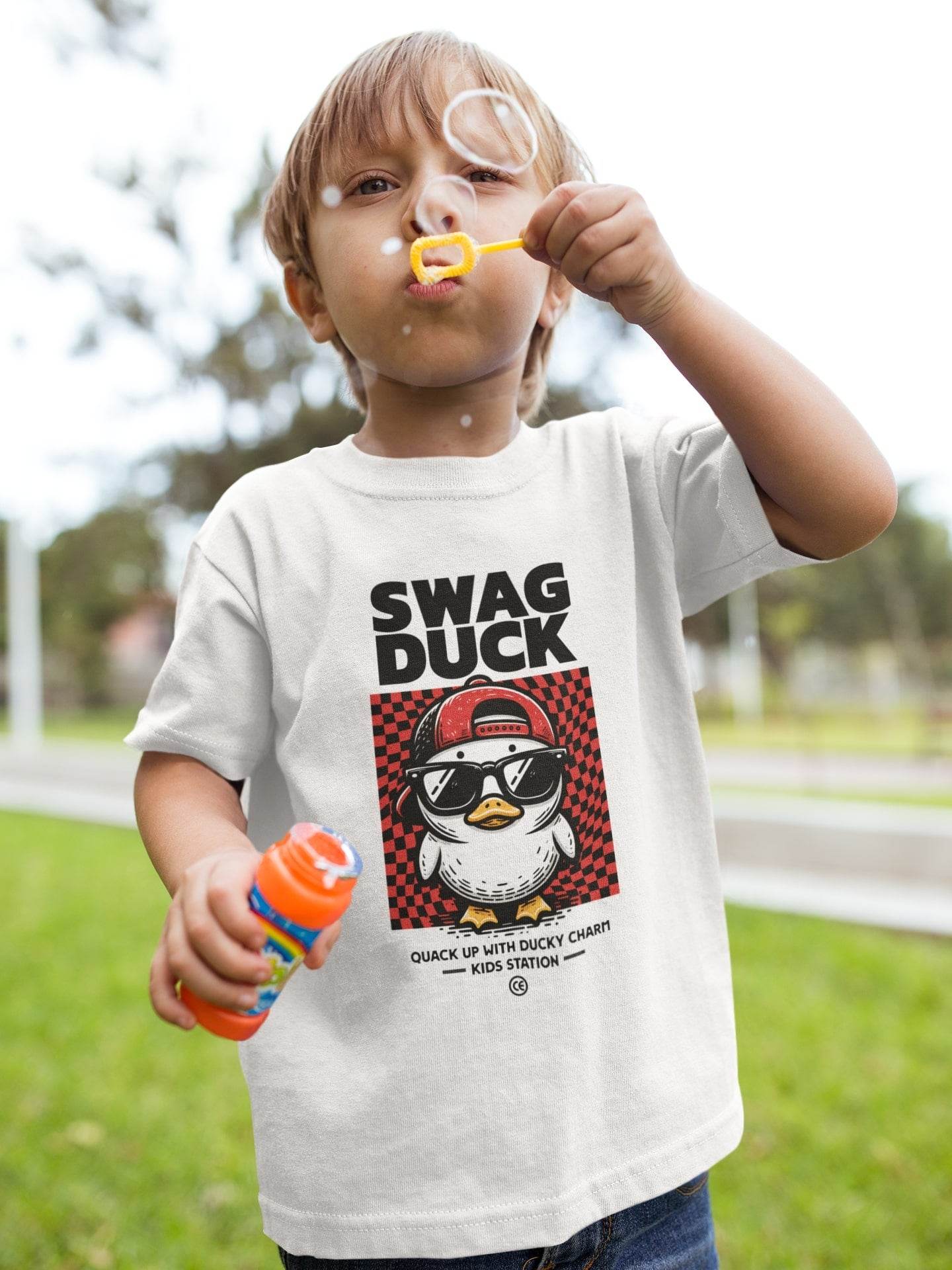 Swag Duck Kids T-Shirt – Cool Duck Graphic Tee #k6 - Psyque