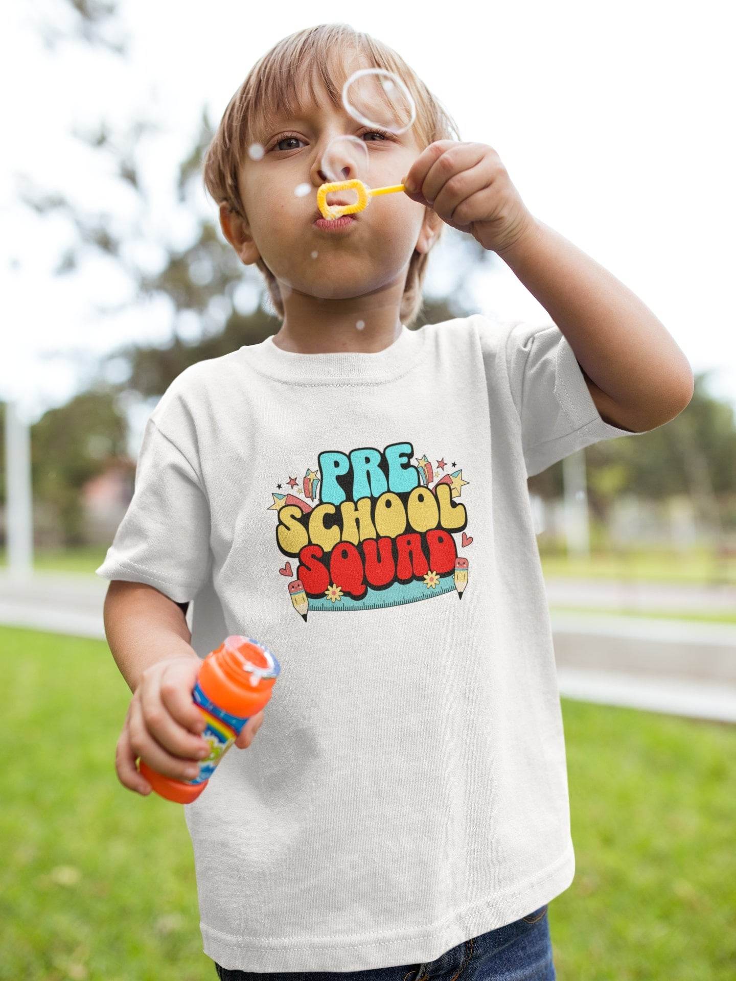 Preschool Squad Kids T-Shirt – Cute School Graphic Tee #k7 - Psyque