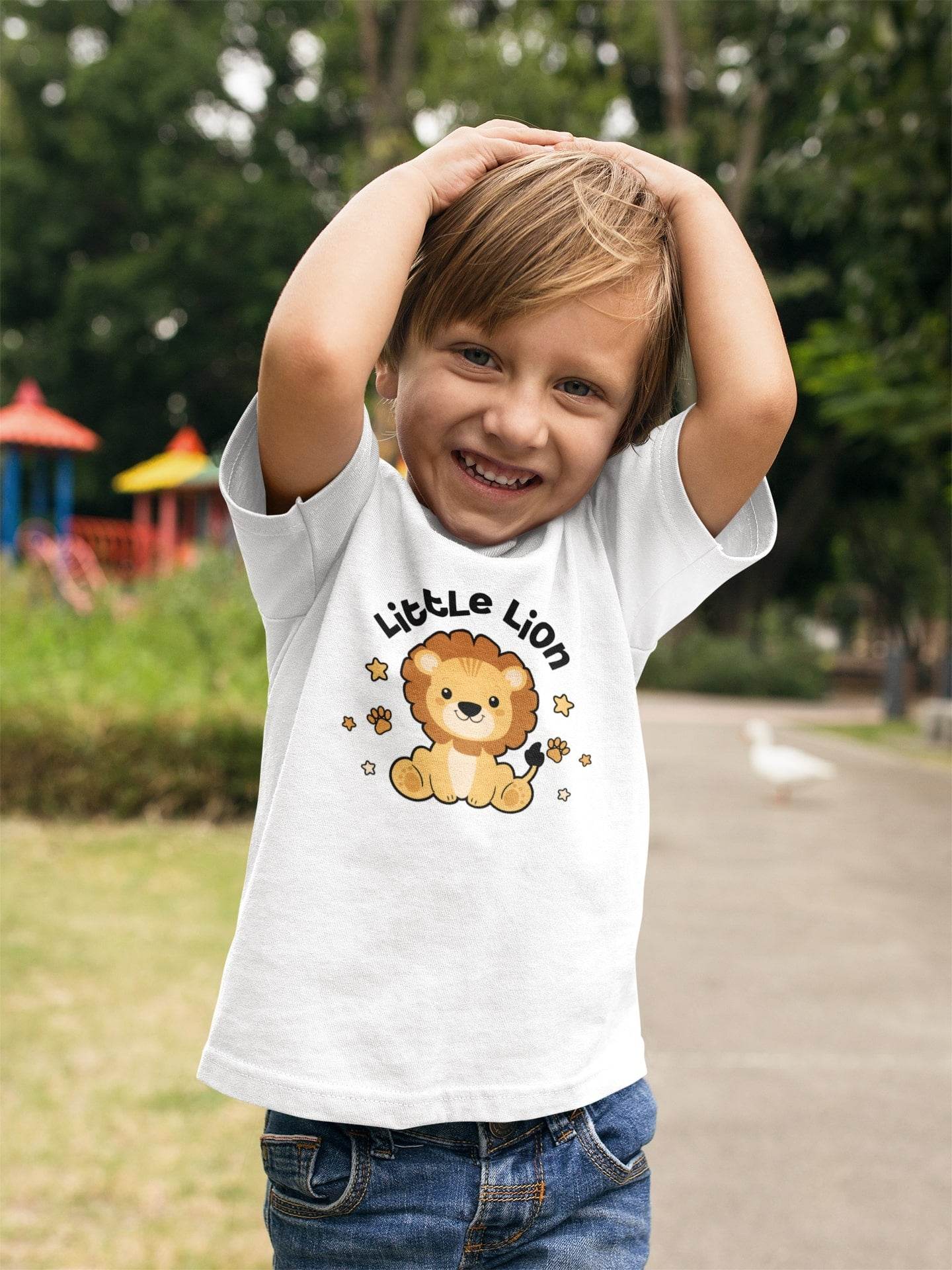 Little Lion Kids T-Shirt – Cute Jungle Animal Graphic #k13 - Psyque