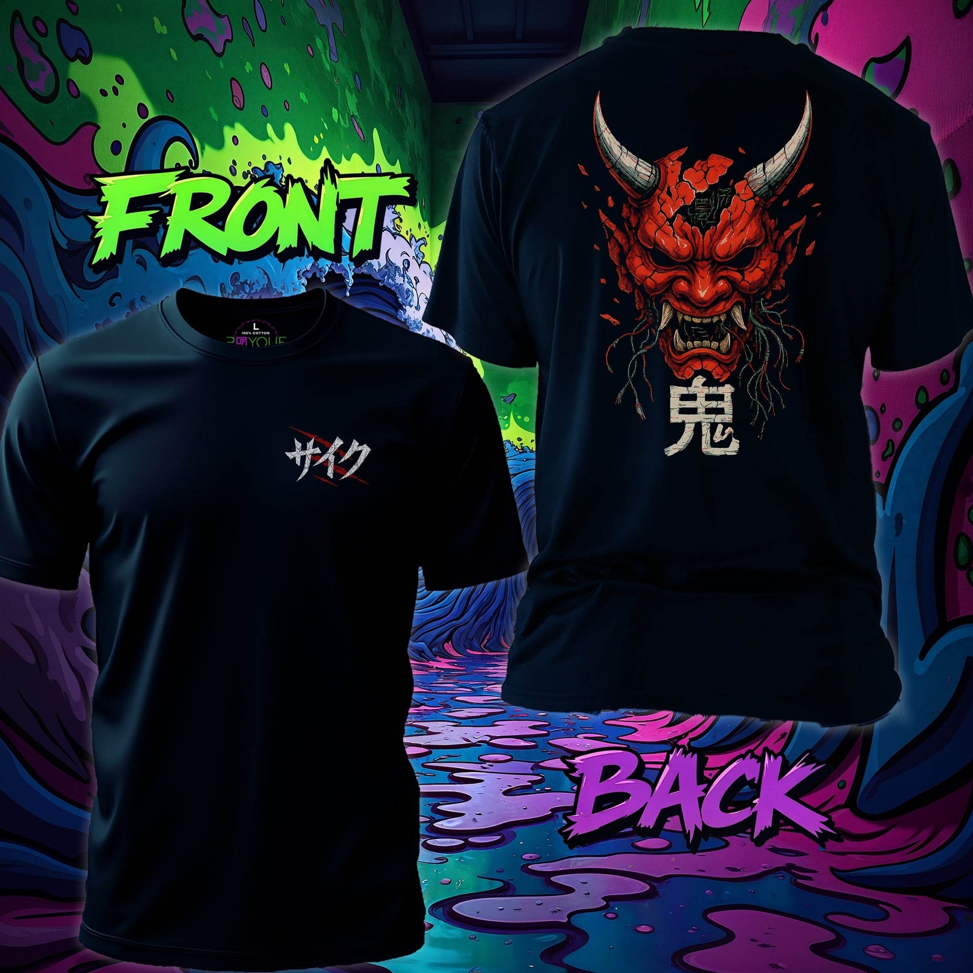 Oni Inferno – Demon Mask Tee #jp18 - Psyque