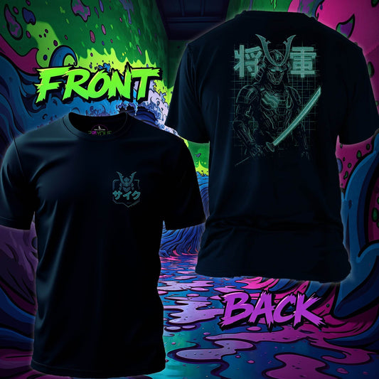 Glitchwire Shogun – Cyber Samurai Blueprint Tee #jp15 - Psyque