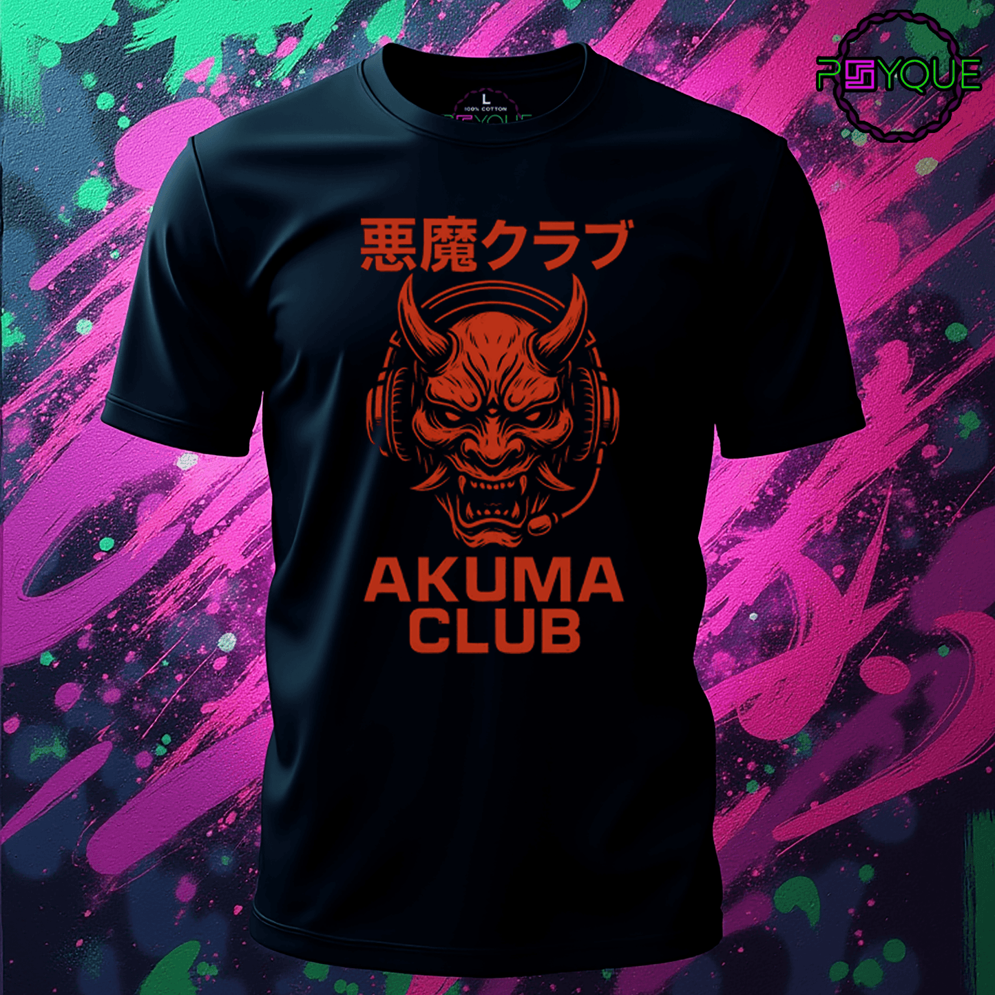 Akuma Club – Chaos Beats & Demonic Frequencies T-Shirt #jp5 - Psyque