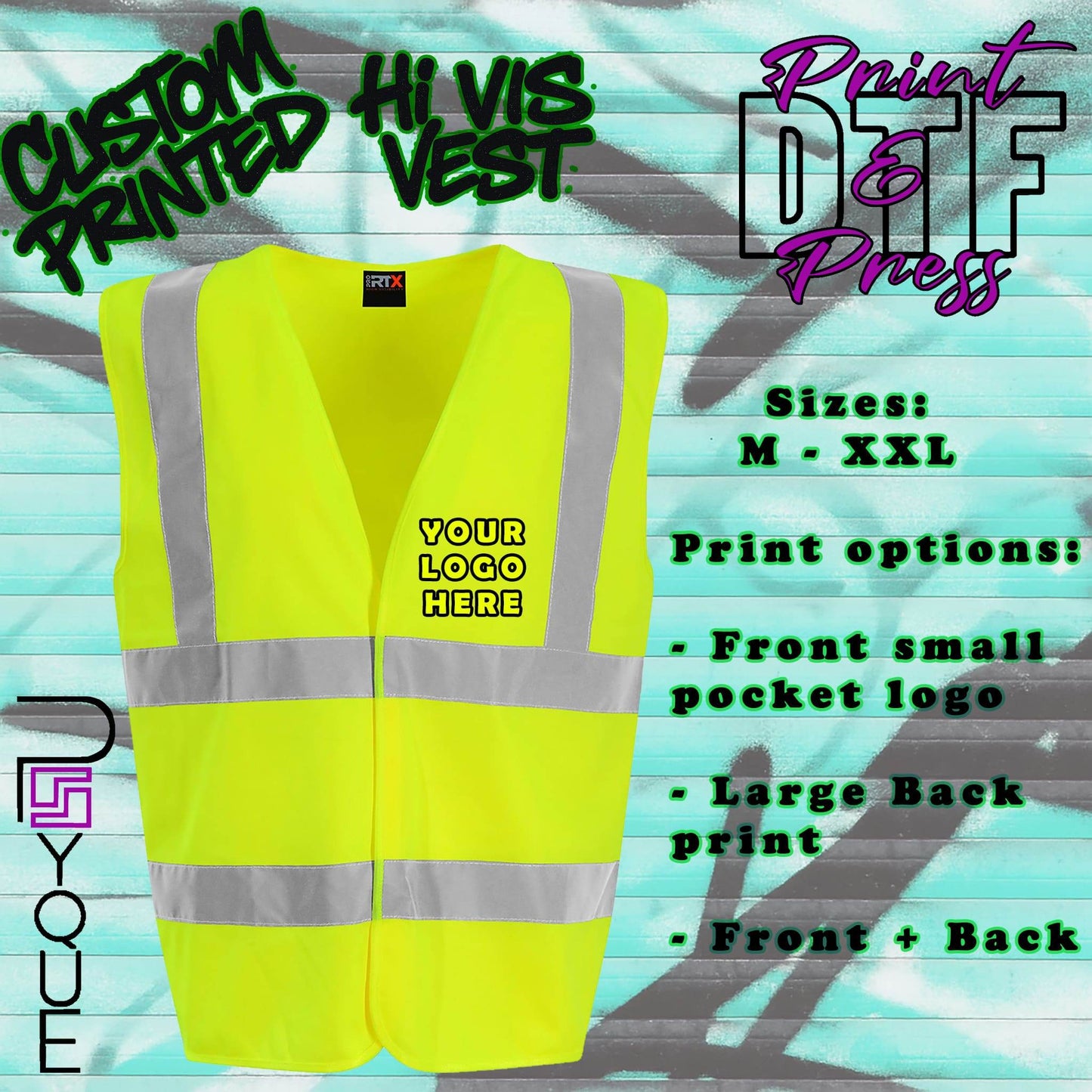 Custom Hi-Vis Vest – Personalised Safety Waistcoat - Psyque