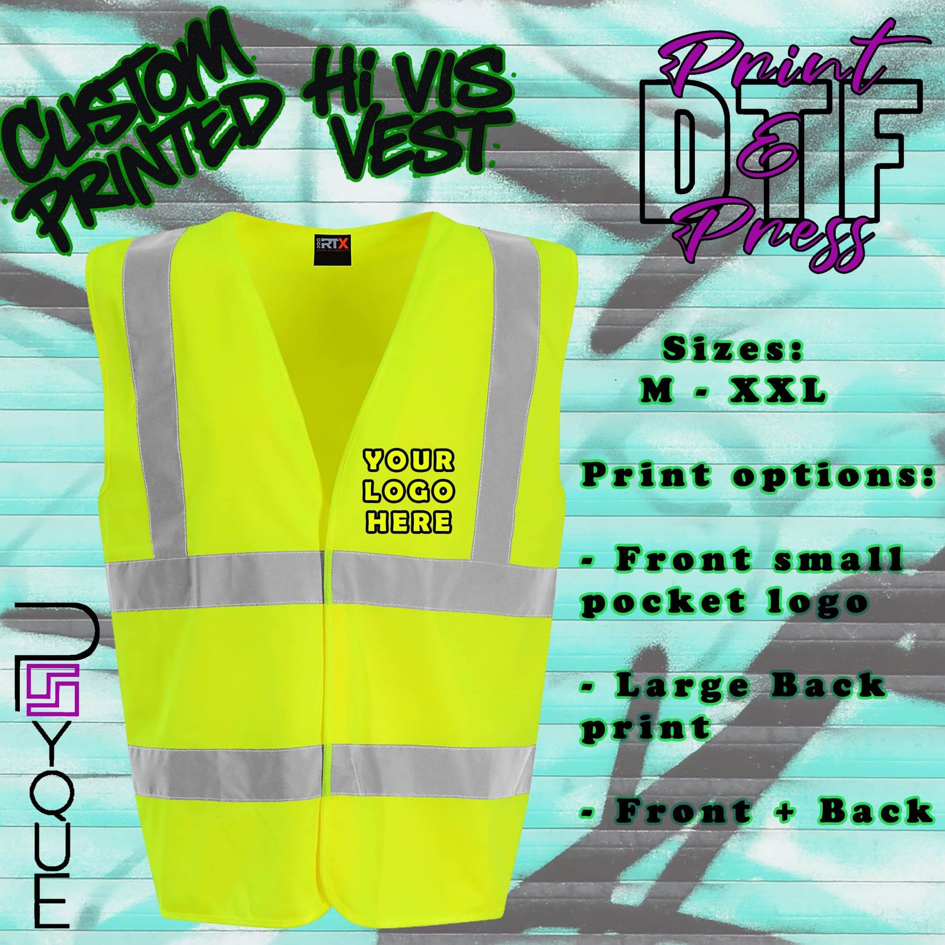Custom Hi-Vis Vest – Personalised Safety Waistcoat - Psyque
