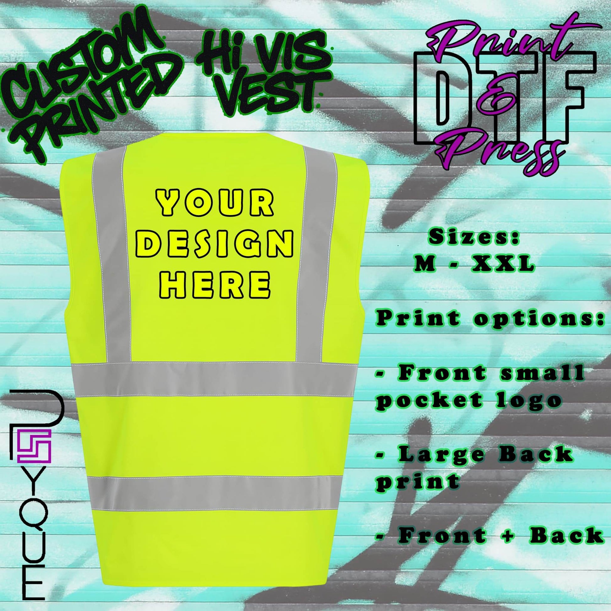 Custom Hi-Vis Vest – Personalised Safety Waistcoat - Psyque