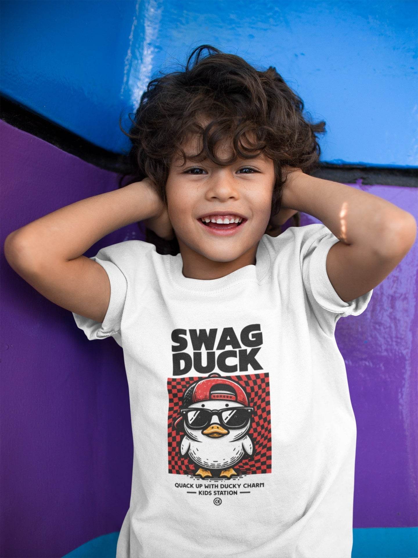 Swag Duck Kids T-Shirt – Cool Duck Graphic Tee #k6 - Psyque