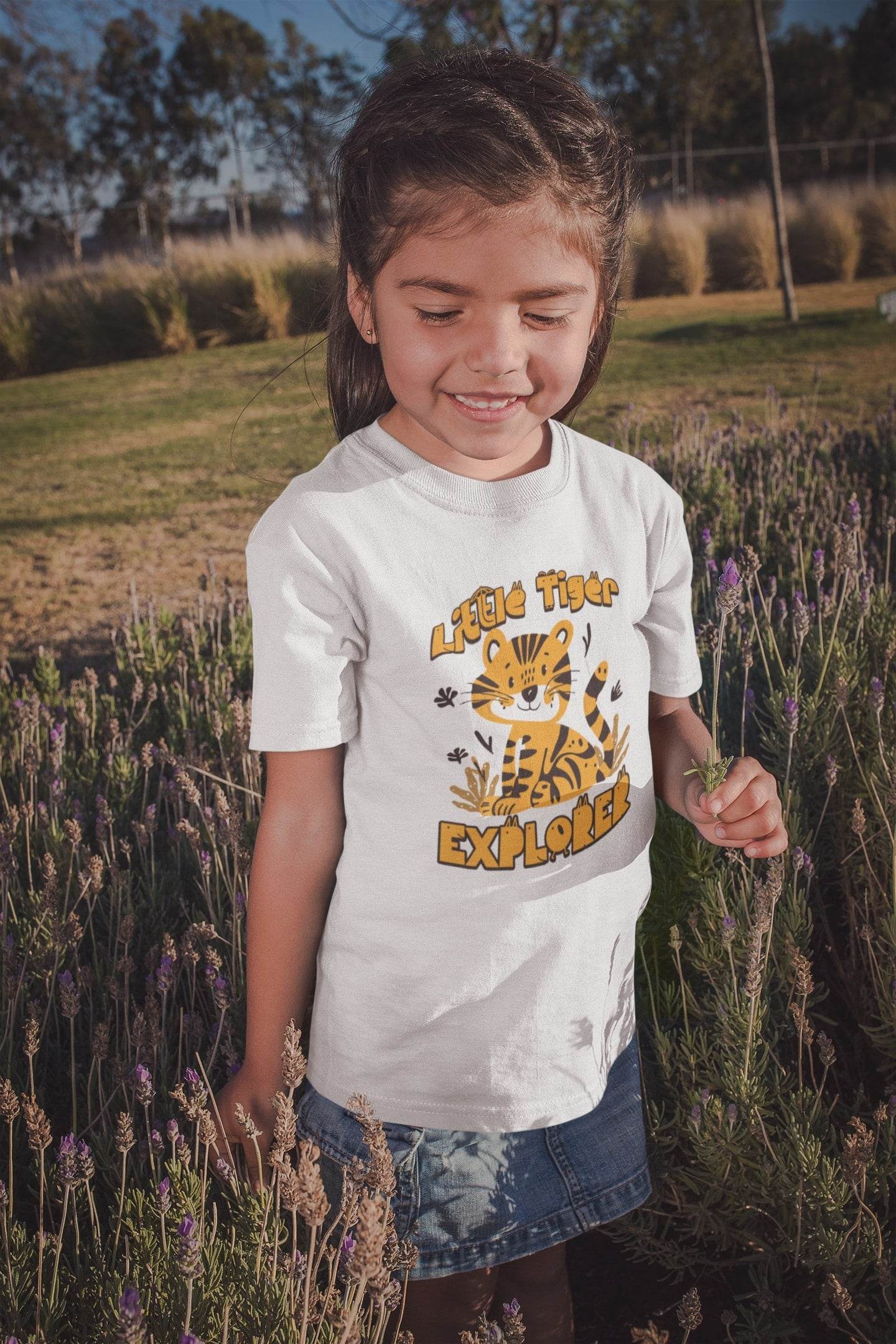 Little Tiger Explorer Kids T-Shirt – Jungle Animal Graphic Tee #k12 - Psyque